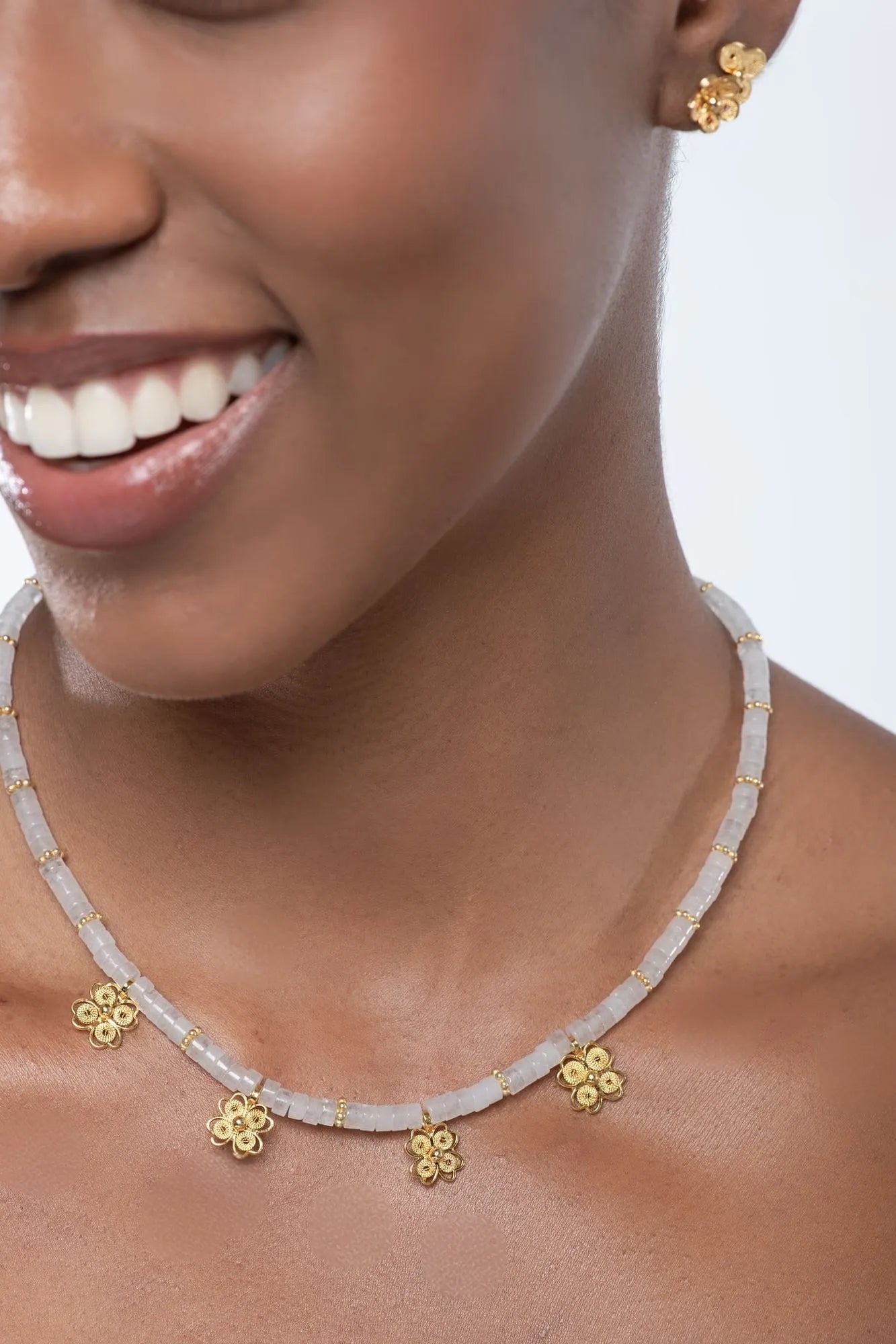 Flower Whispering Stone Necklace - Pre Order
