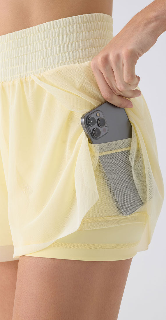 LEMON  BALLERINA MESH SHORTS