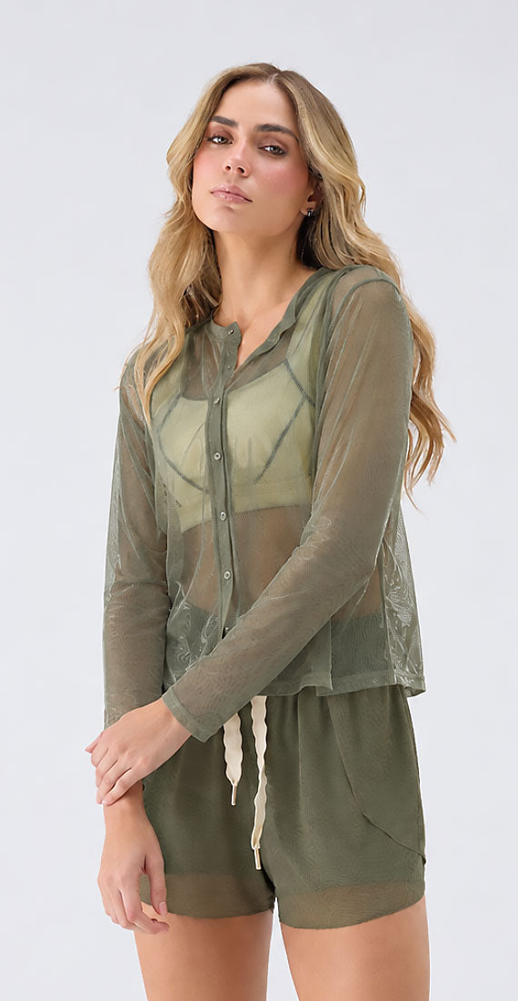 PEARL MESH CARDIGAN