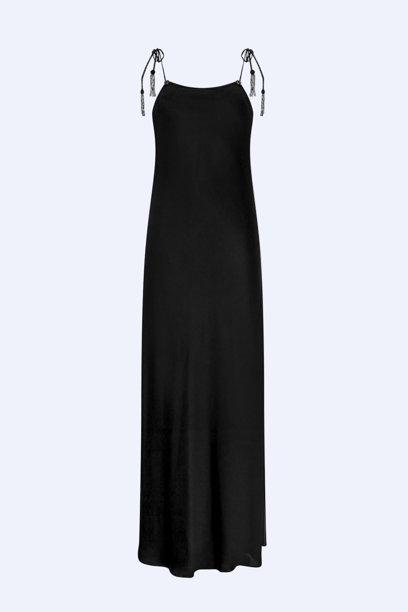 Gema Fluid Woven Strap Dress | Black