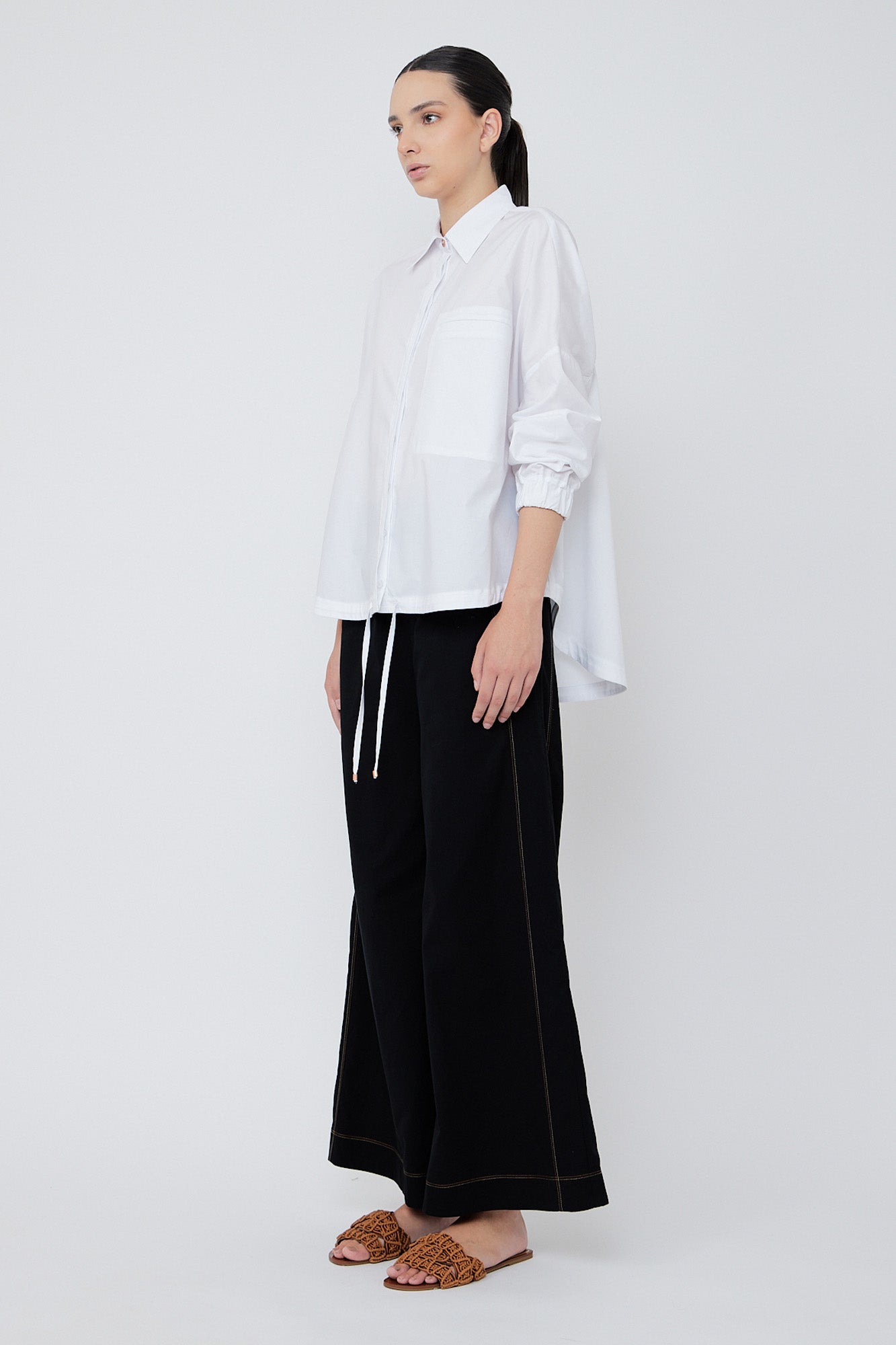 Hebe Asymmetrical Blouse | White