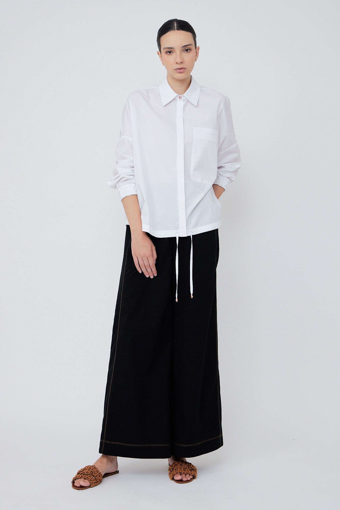 Hebe Asymmetrical Blouse | White