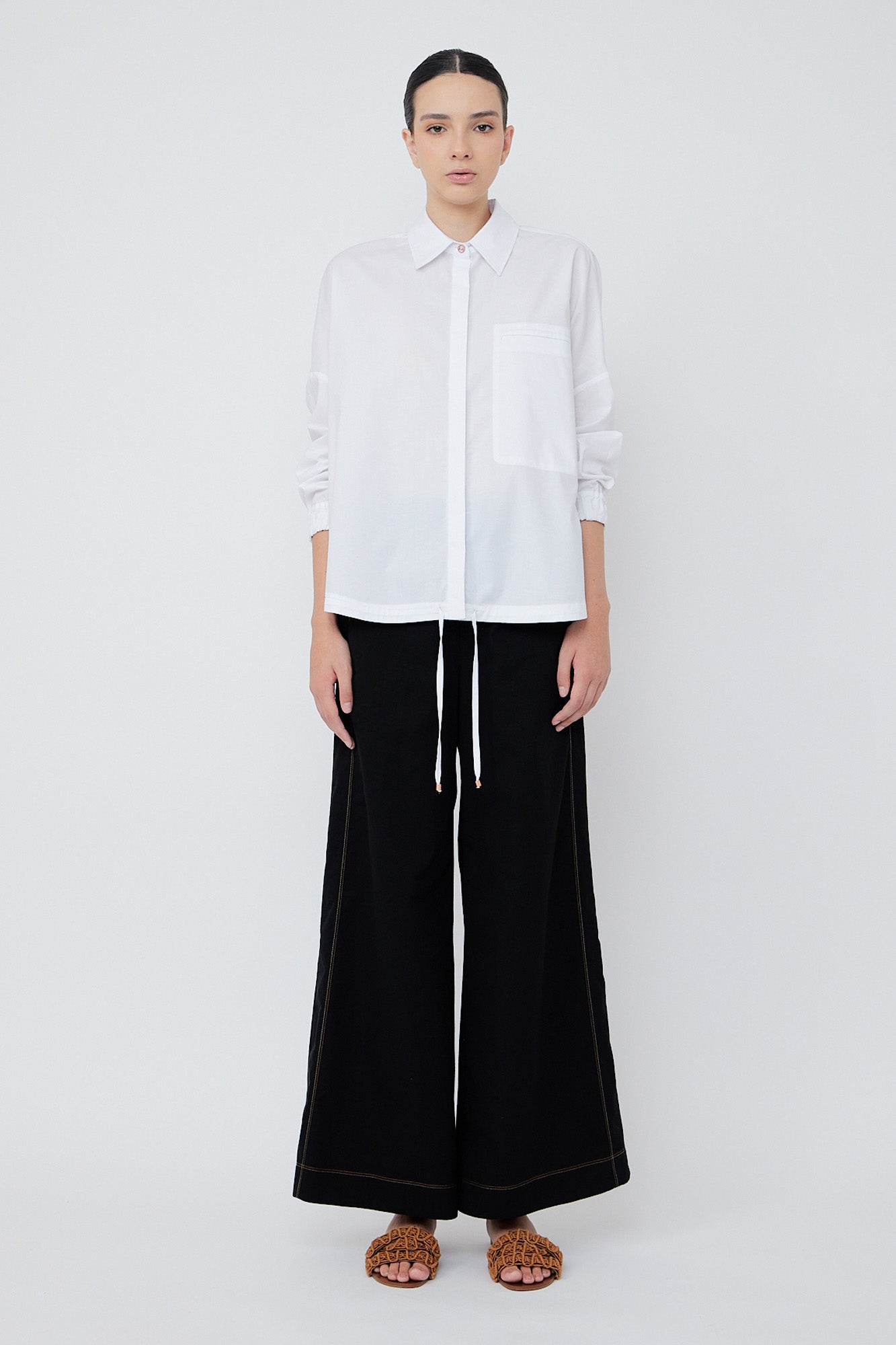 Hebe Asymmetrical Blouse | White