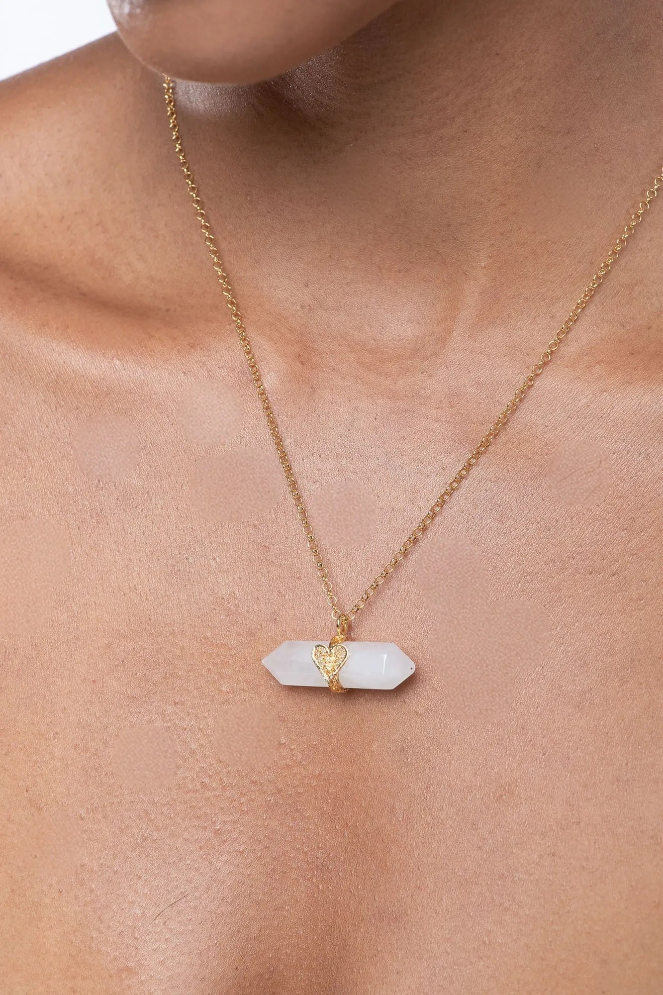 Holding Crystal Necklace