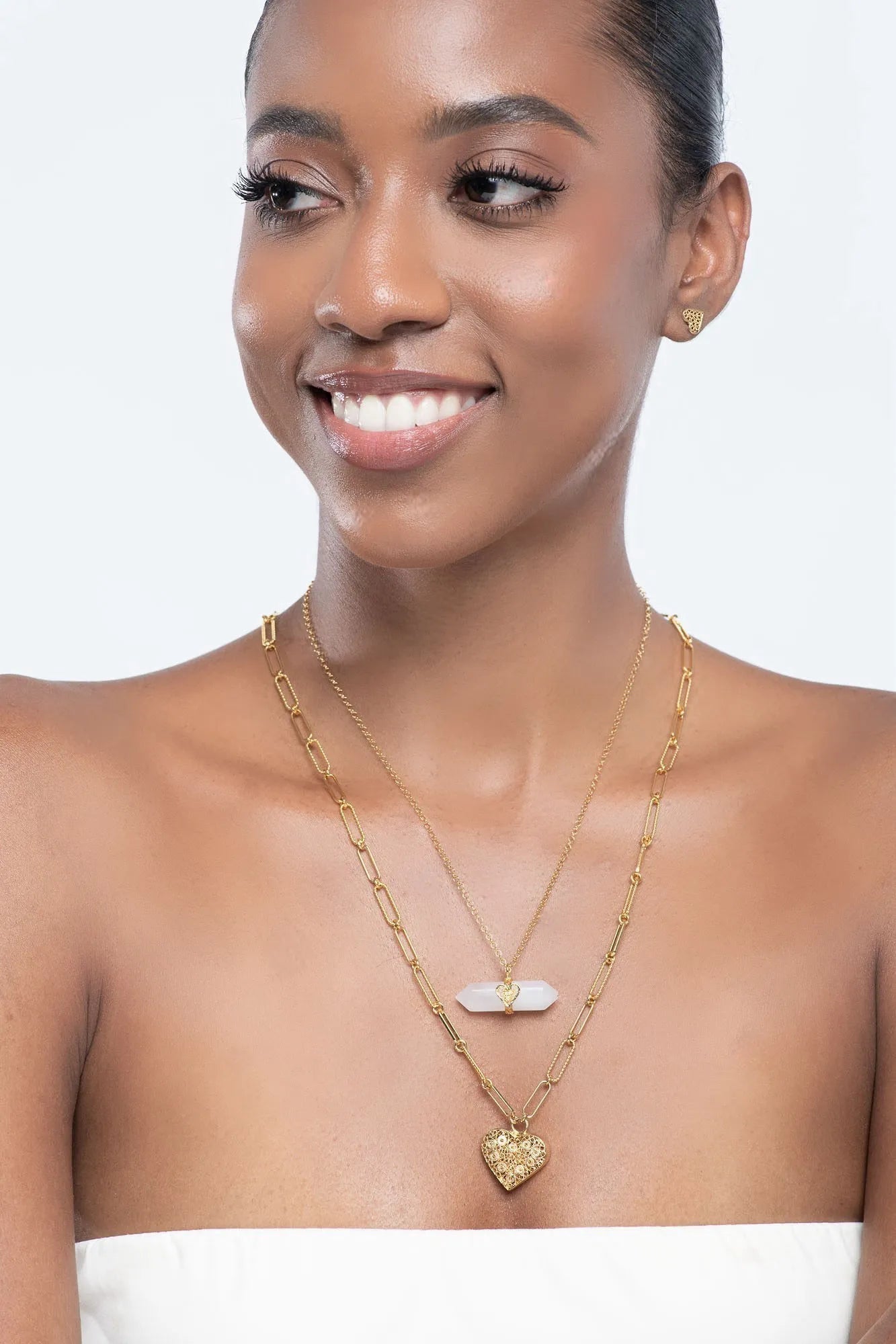 Holding Crystal Necklace