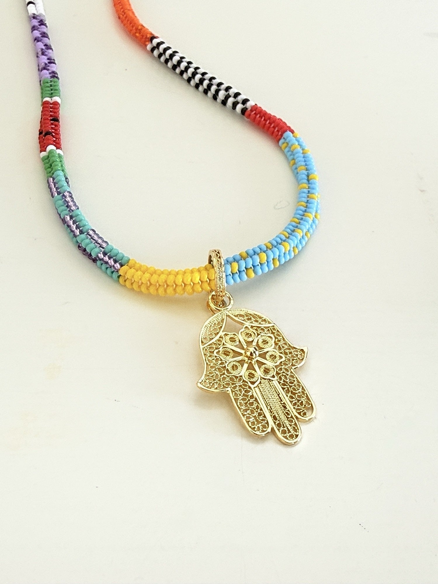 Hamsa in Bloom Pendant