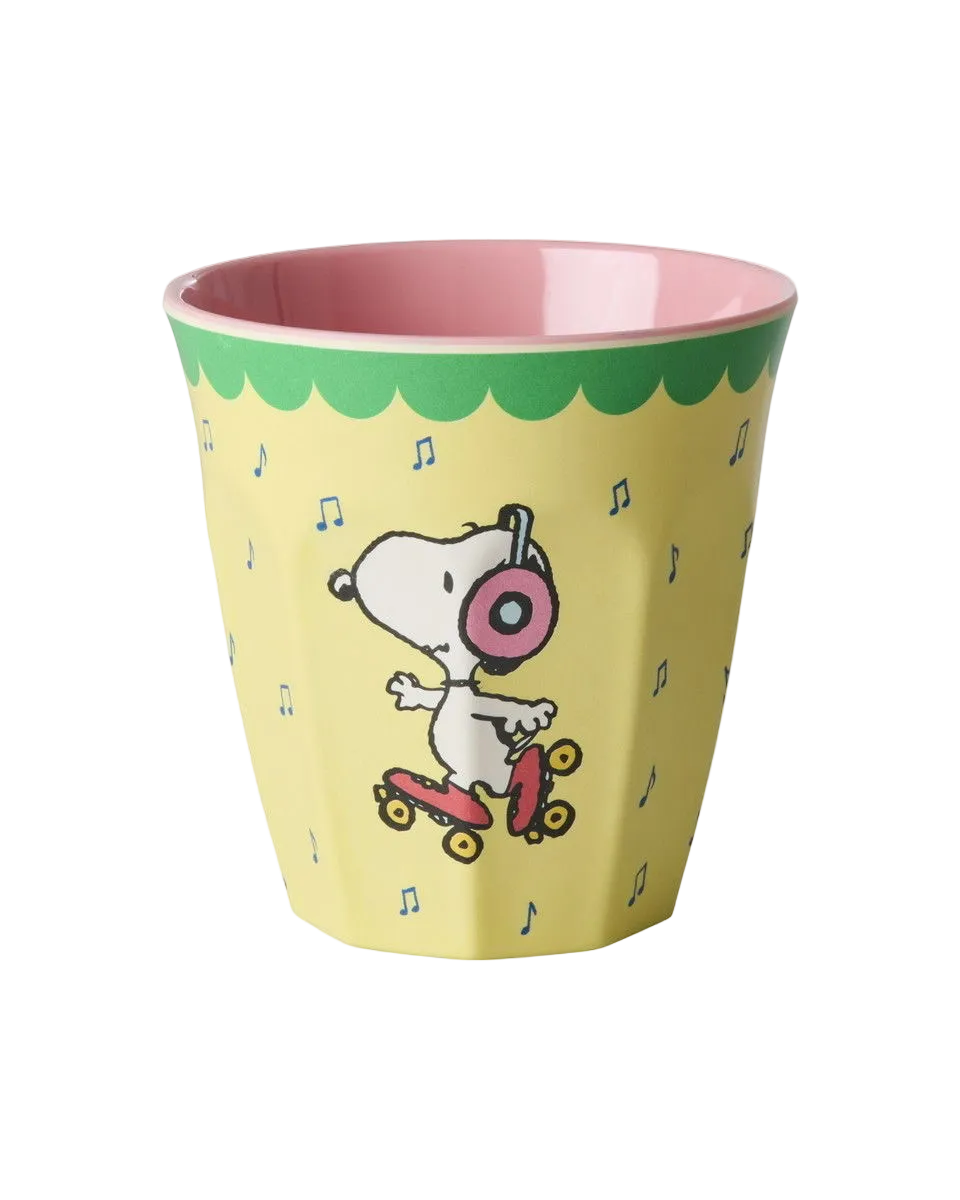 Melamine Cup with Snoopy Print - Medium - Yellow - 8.45 oz -