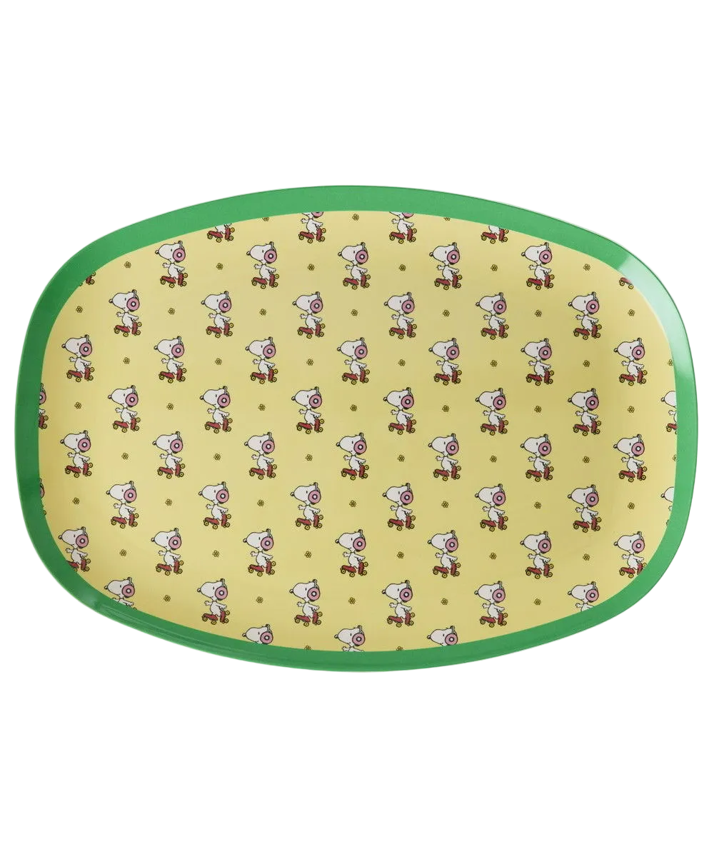 Rectangular Plate with Snoopy Print - Yellow -