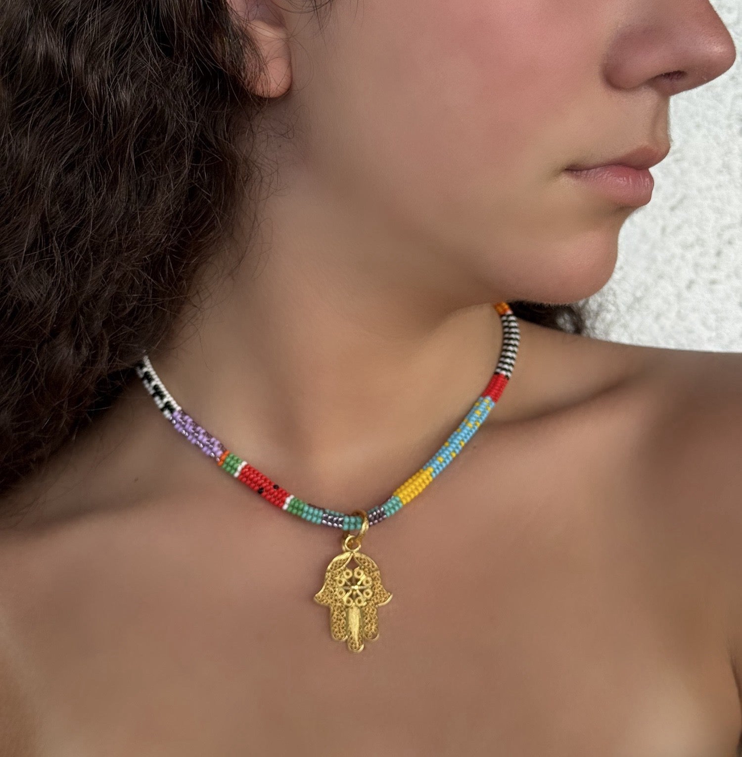 Hamsa in Bloom Pendant