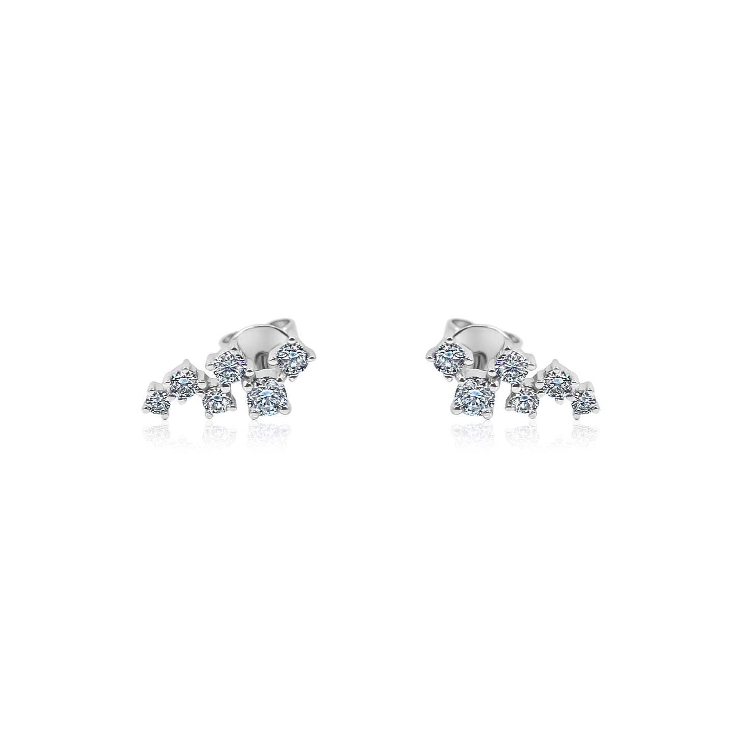 Gold Diamond Cluster Climber Earring