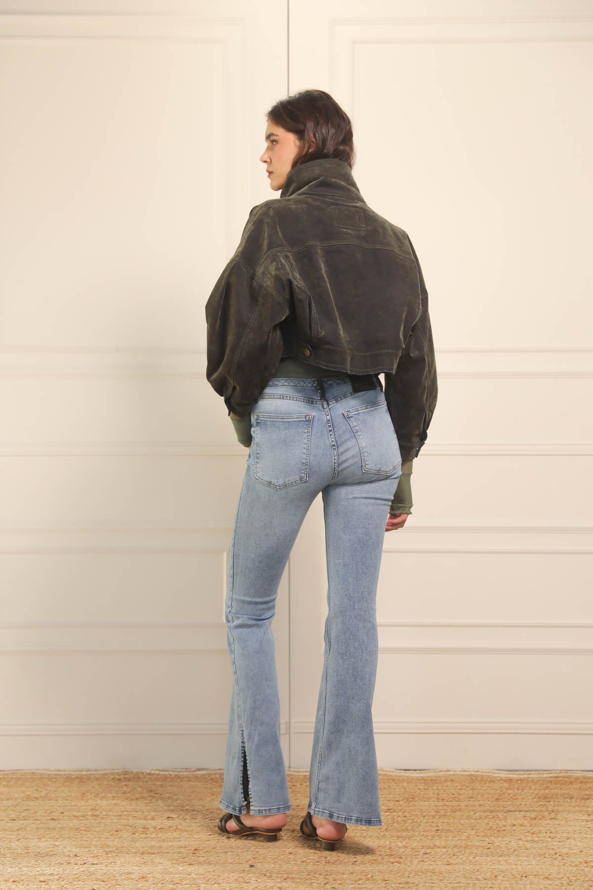 Jean Leia Velvet Military