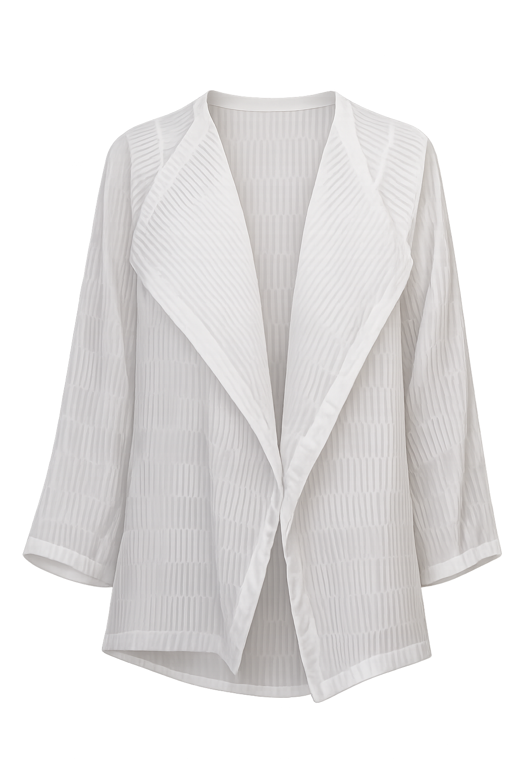 Kimono Maelle ivory plisado, vista frontal de producto