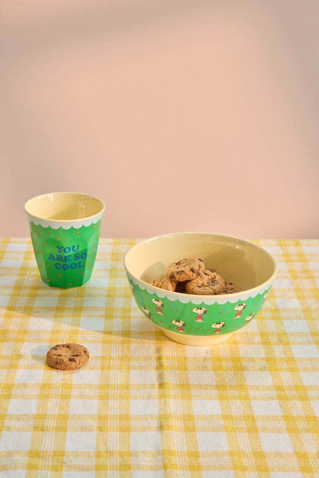 Medium Bowl - Green - Snoopy Print -