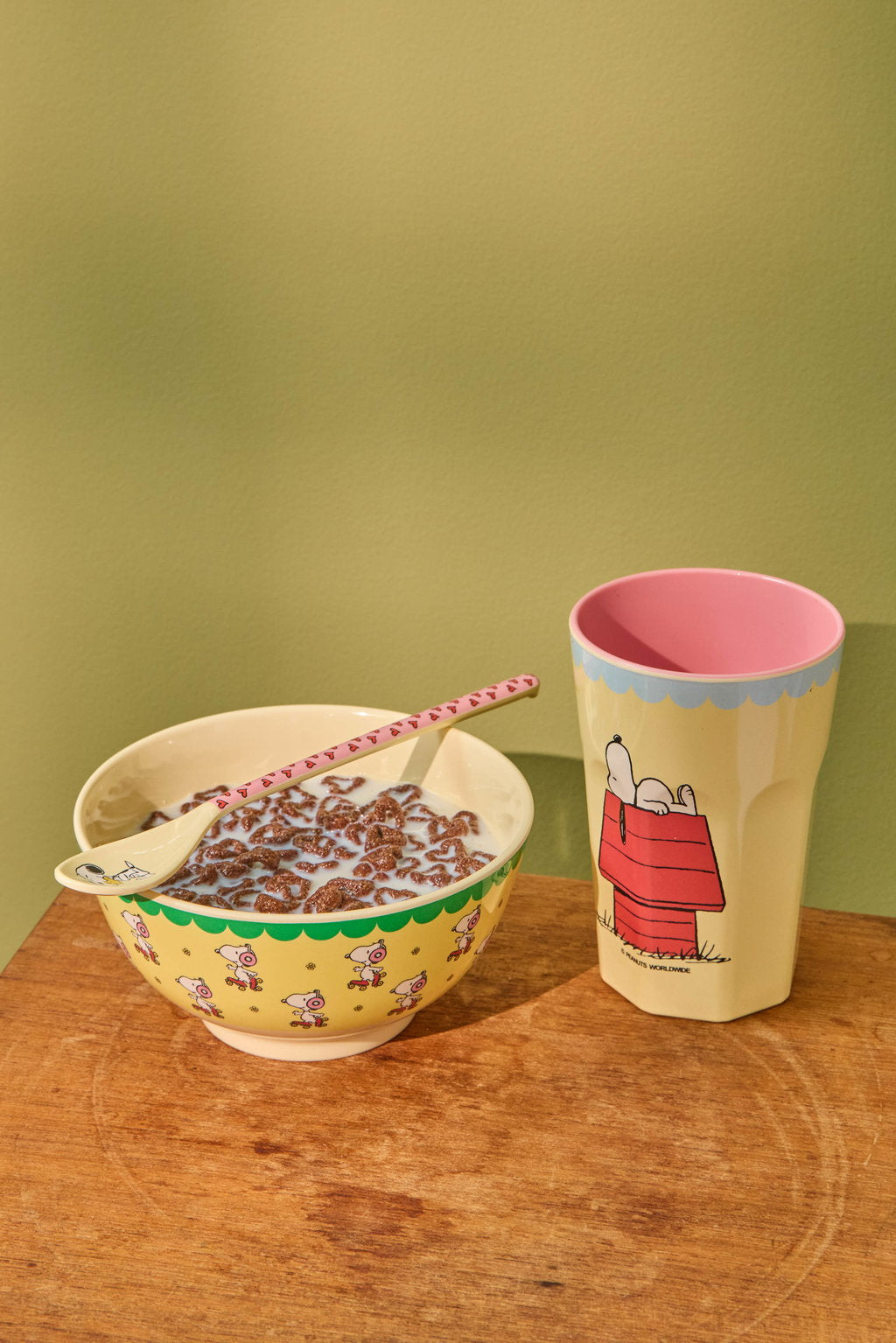 Tall Cup - Snoopy Print in Cream -