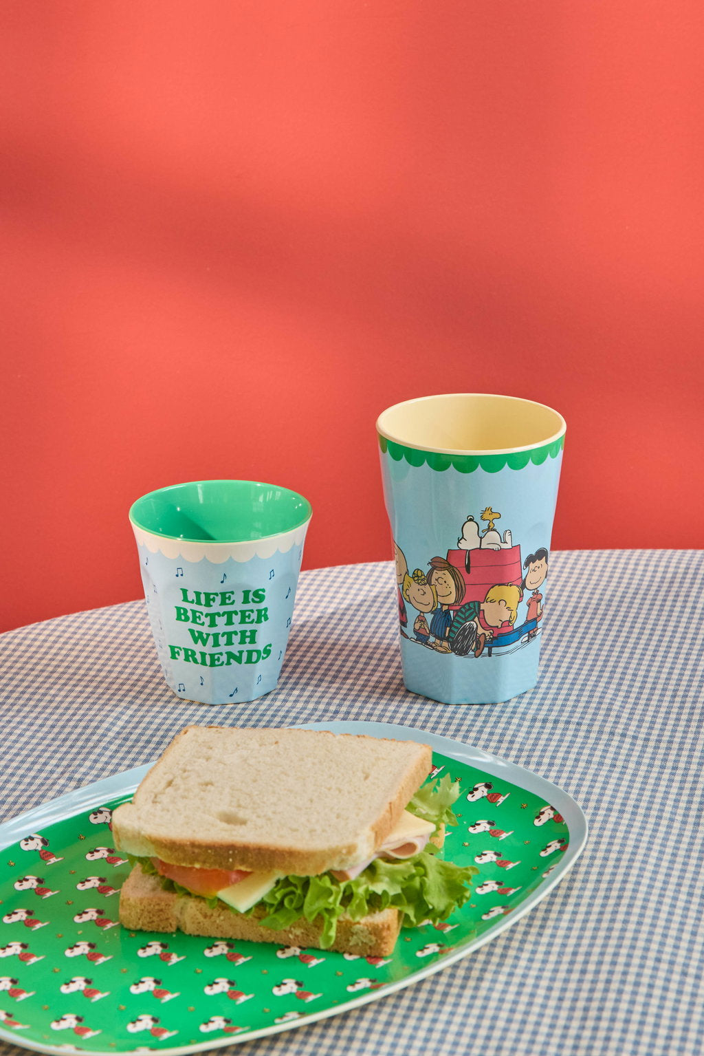 Melamine Cup with Snoopy Print - Soft Blue - 8.45 oz -