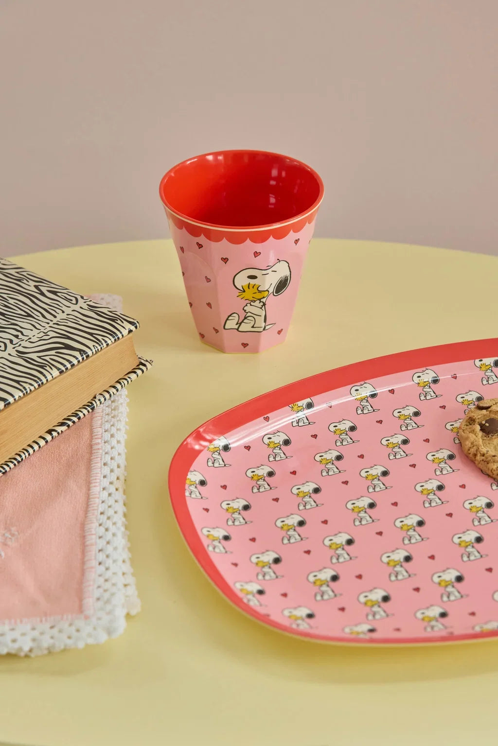 Melamine Cup with Snoopy Print - Medium - Pink - 8.45 oz -