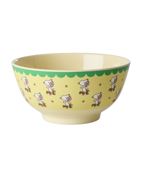 Medium Bowl - Yellow - Snoopy Print -