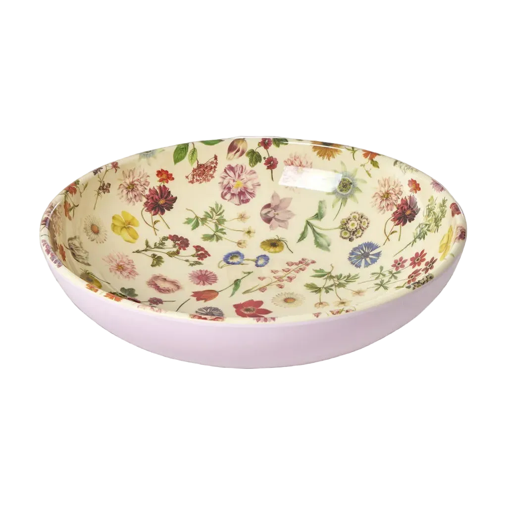 Melamine Salad Bowl with Floral Dream Print - Low - 84.5 oz