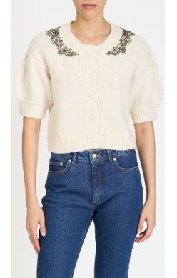 CINQ A SEPT | CRYSTAL LACE MILLICENT CARDI