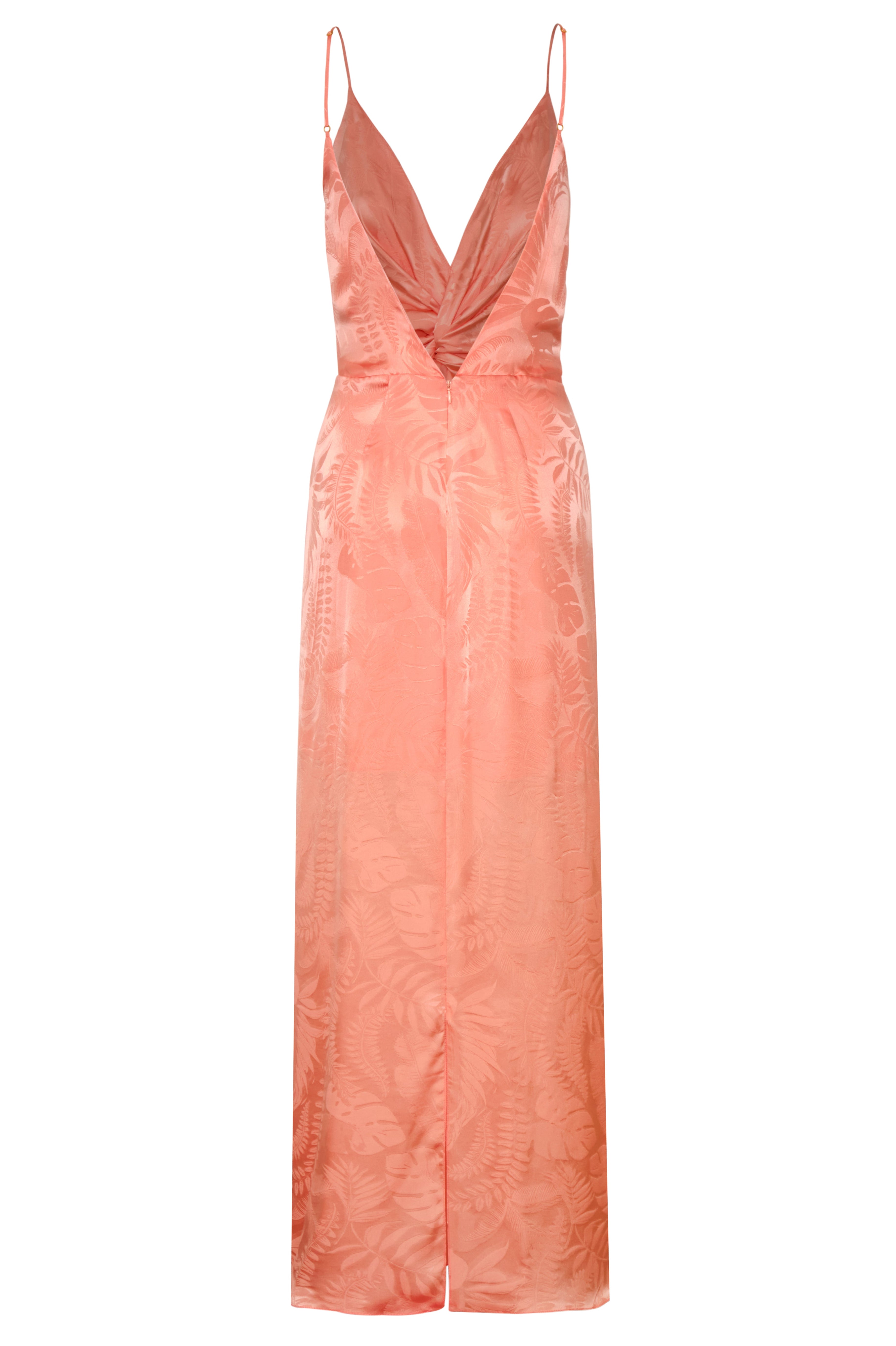 Macarena Silk Jacquard Midi Dress / Peach