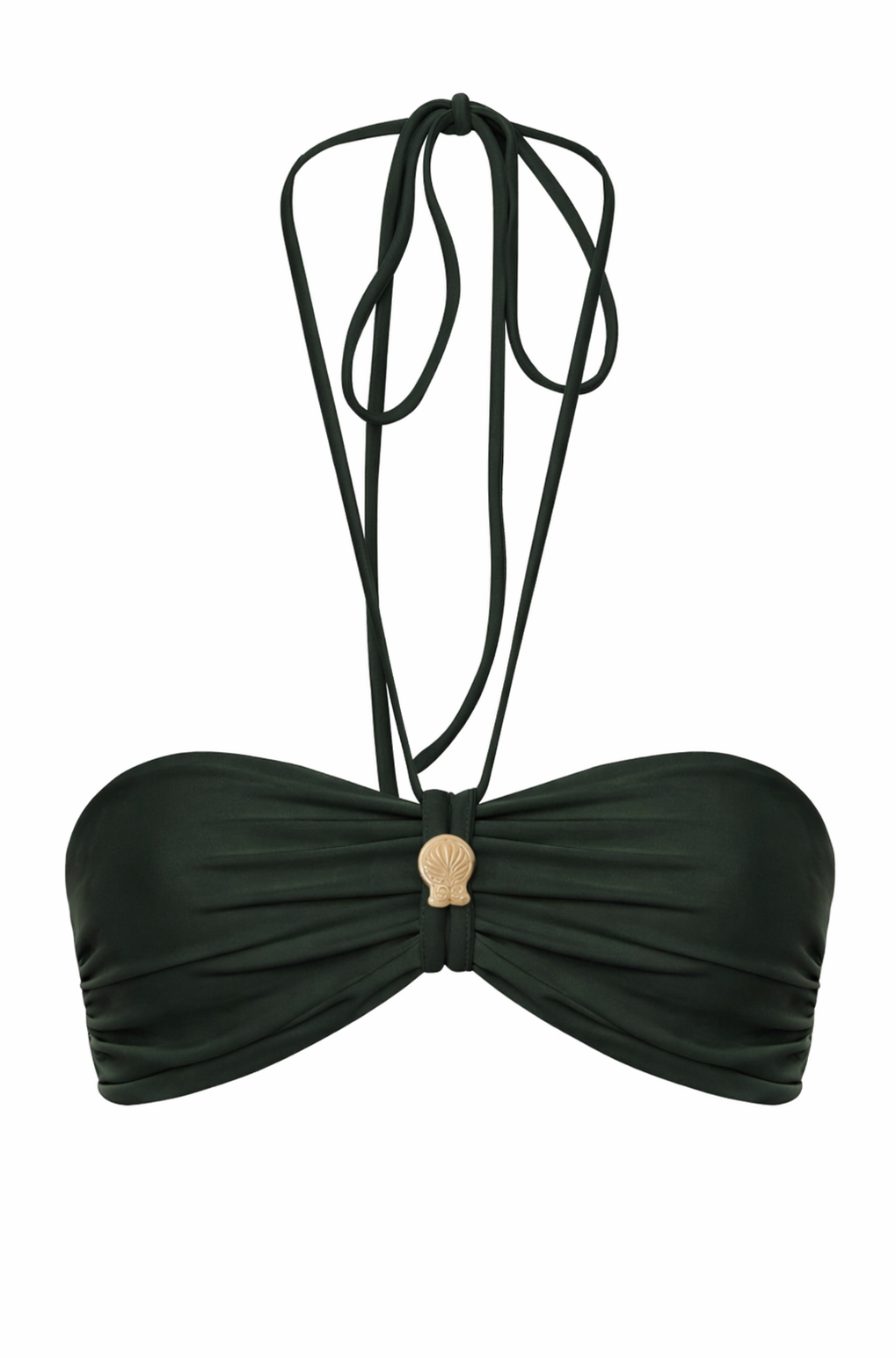 Maria Top / Dark Green & Ivory