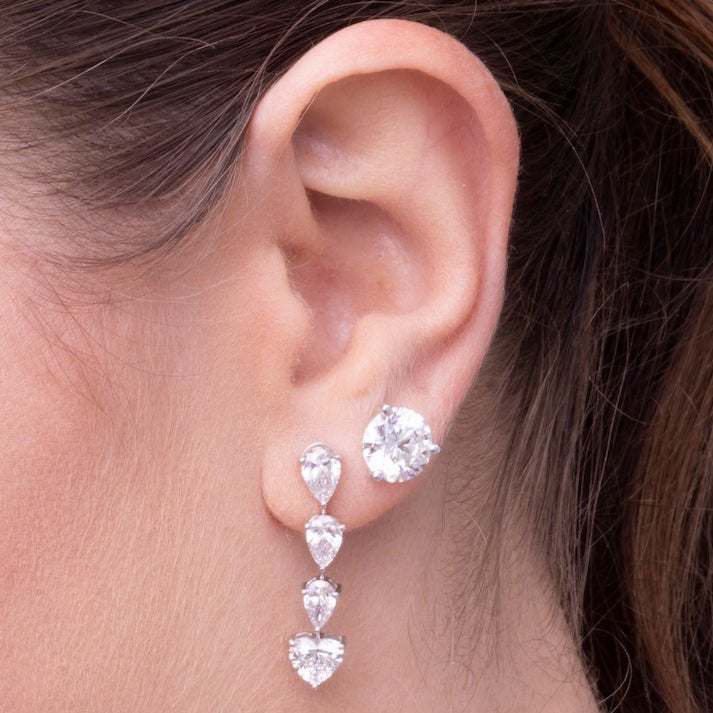 Gold Lab Diamond Classic Martini Stud Earrings