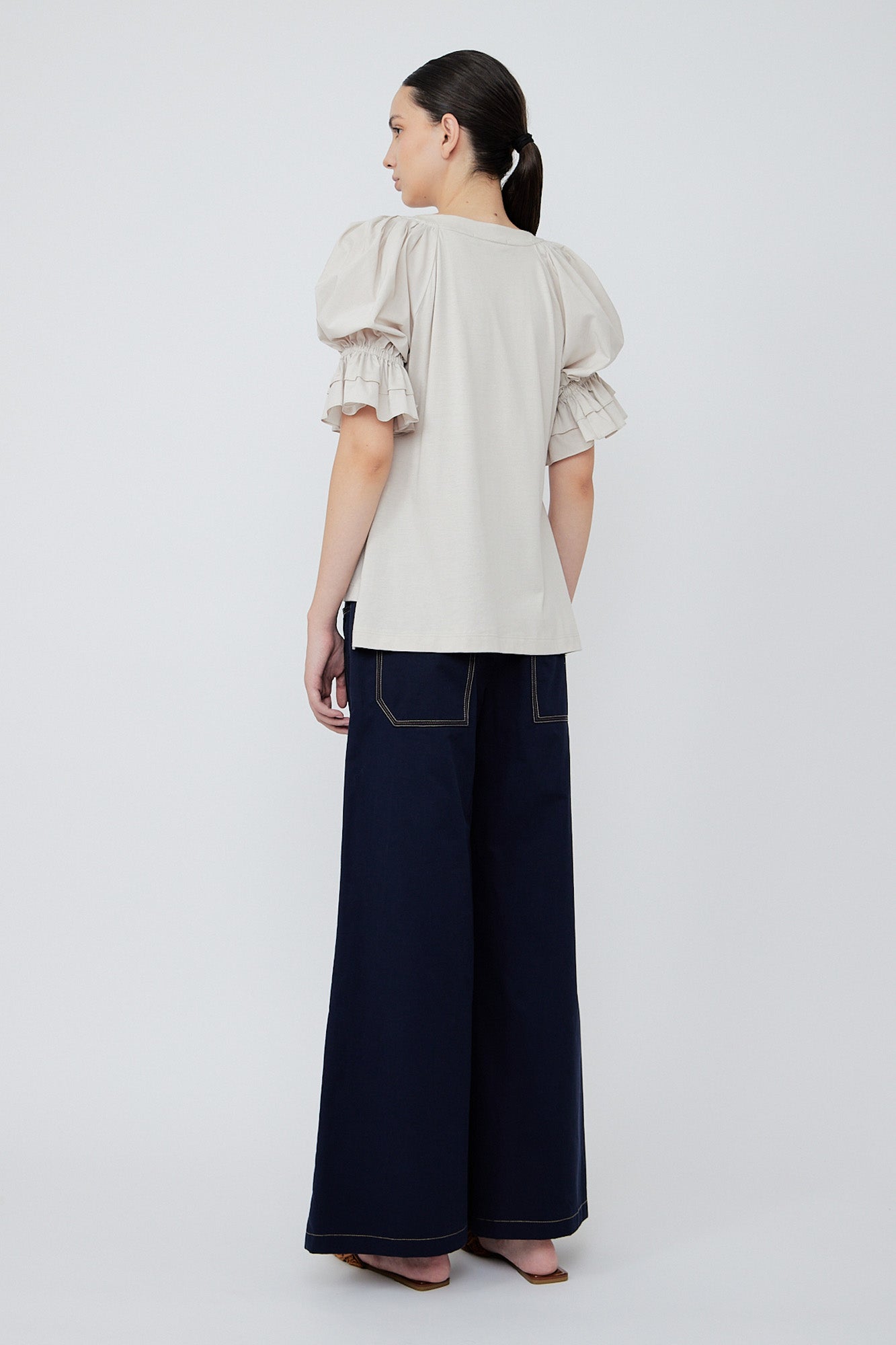 Nery Balloon Sleeve Cotton Top | Pristine
