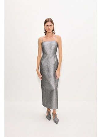 Verdelle Metallic Midi Dress