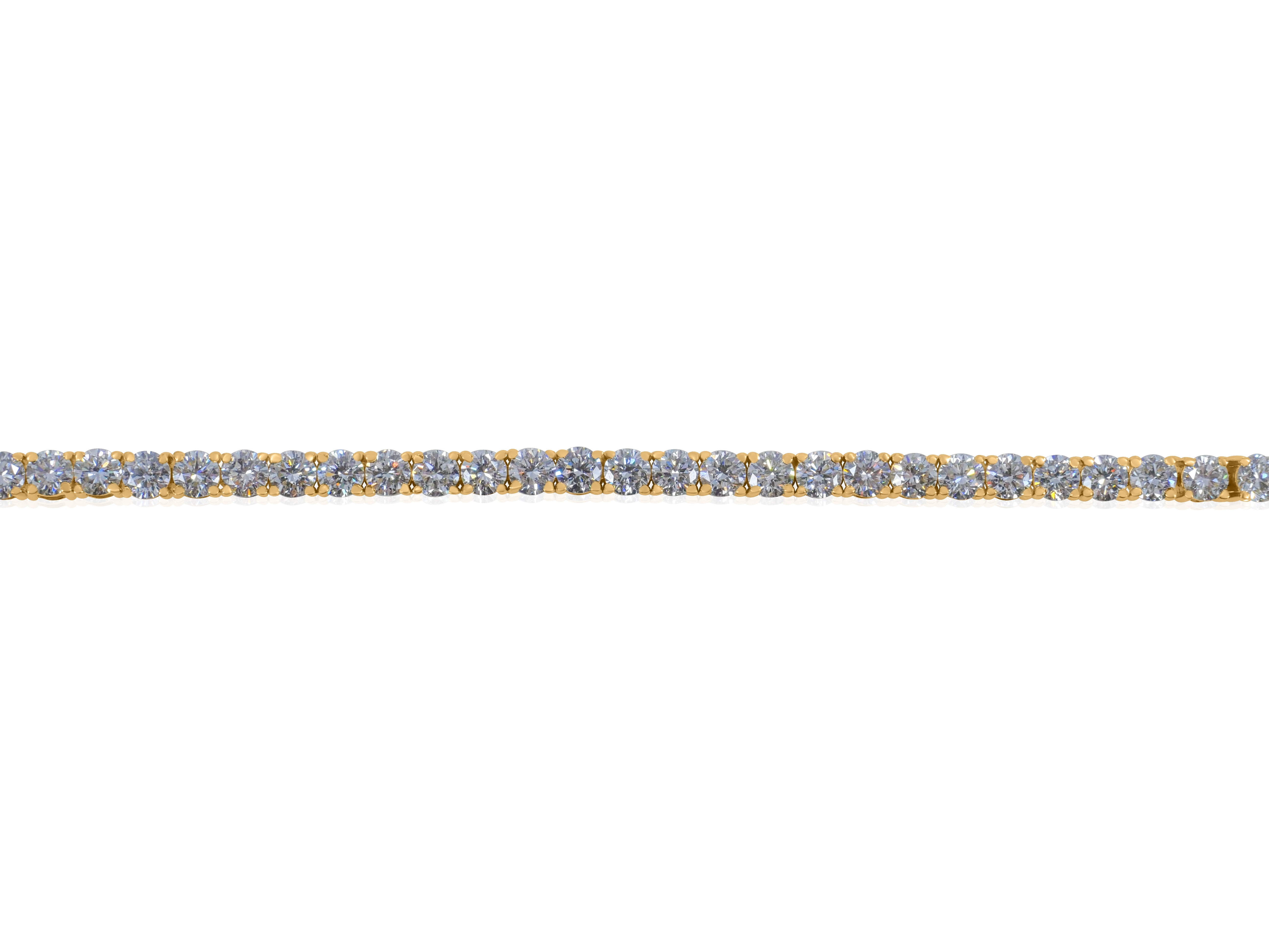 Gold Diamond Lab Grown Classic Tennis Bracelet