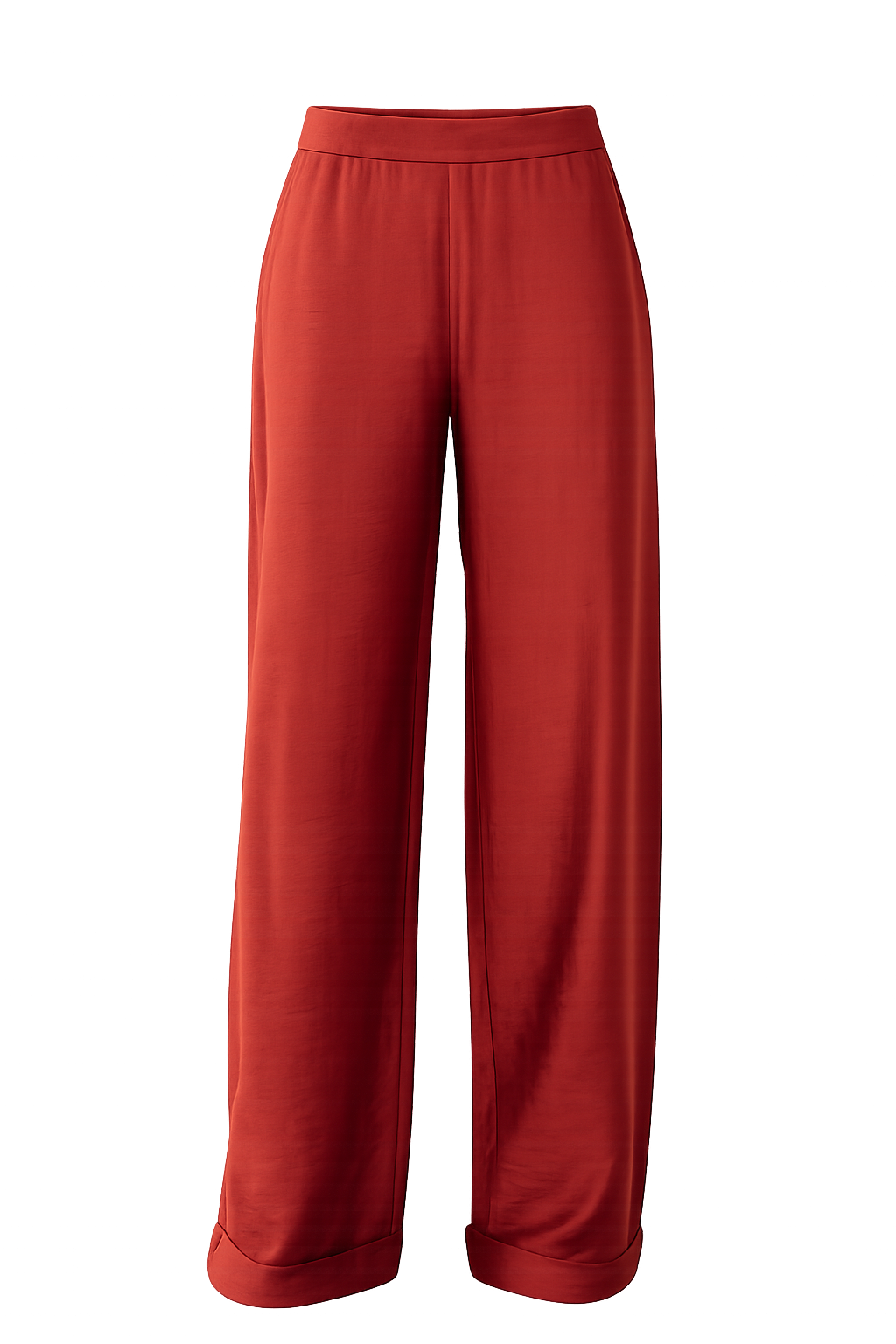 Pantalón Aurelie de lino color ladrillo, vista frontal de producto