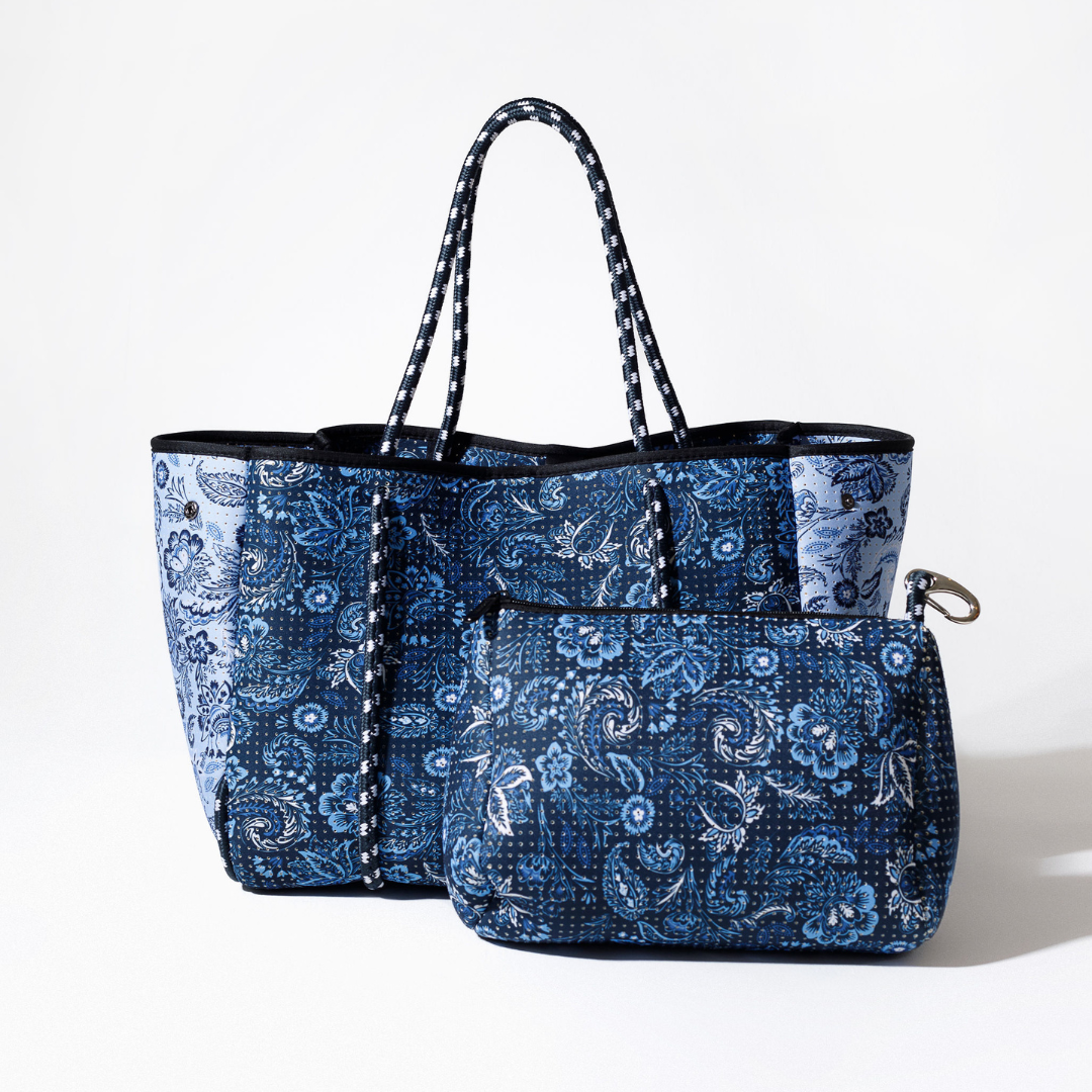 PAISLEY INDIGO SET - EVERYDAY TOTE AND POUCH