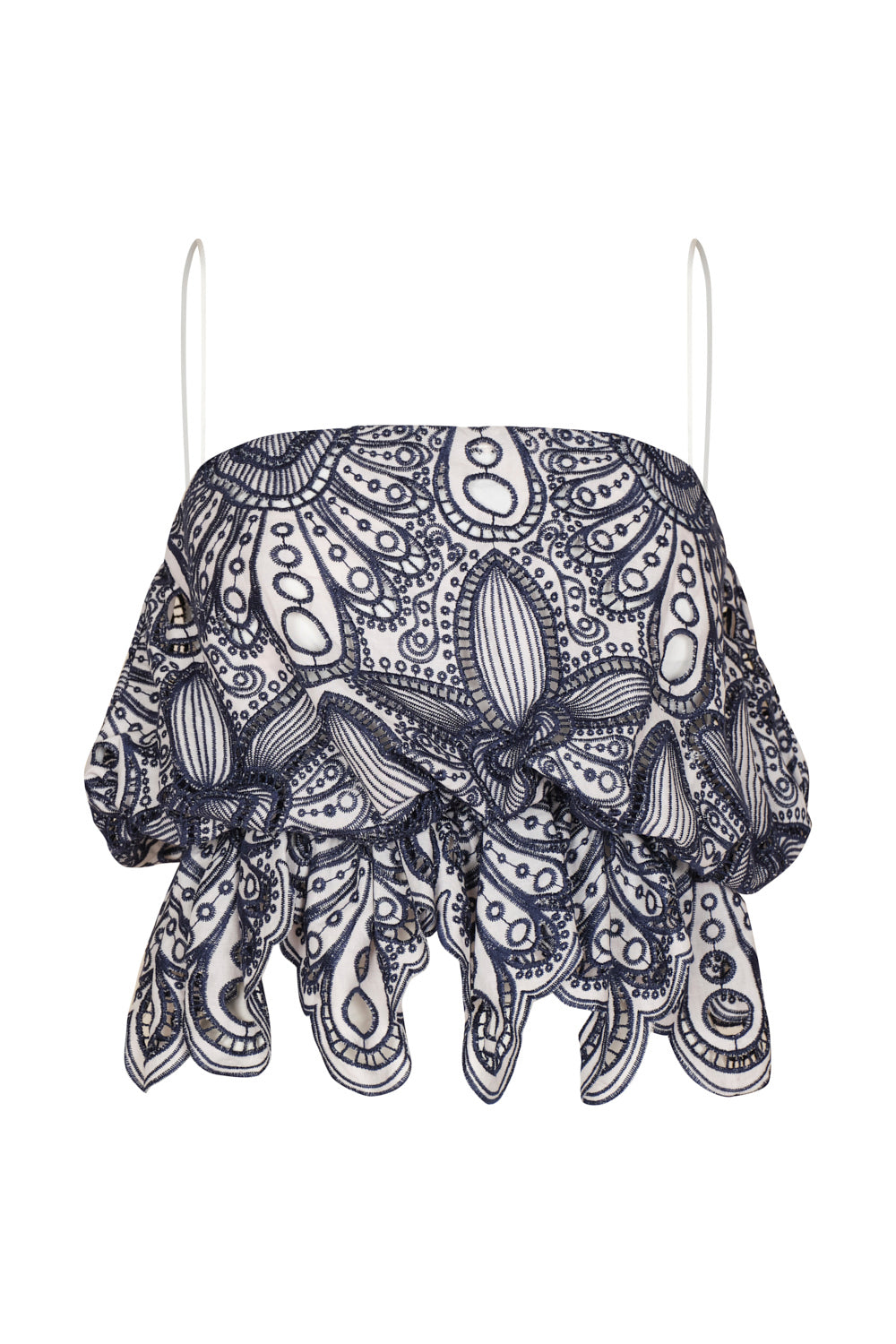Lunel Crop Top Ivory Navy
