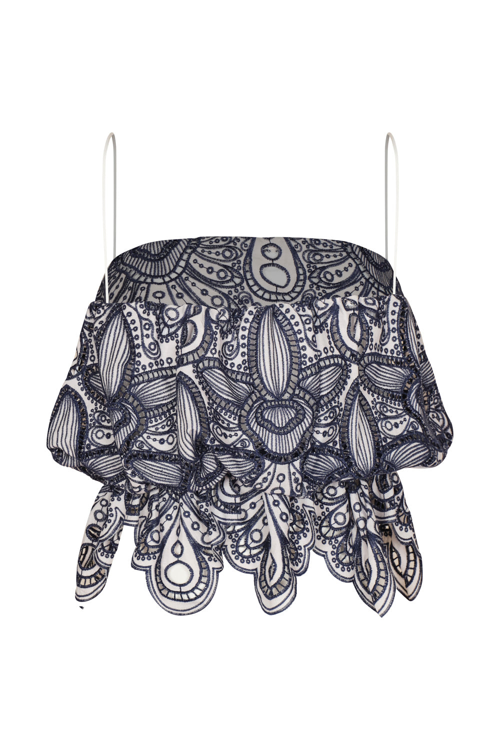 Lunel Crop Top Ivory Navy