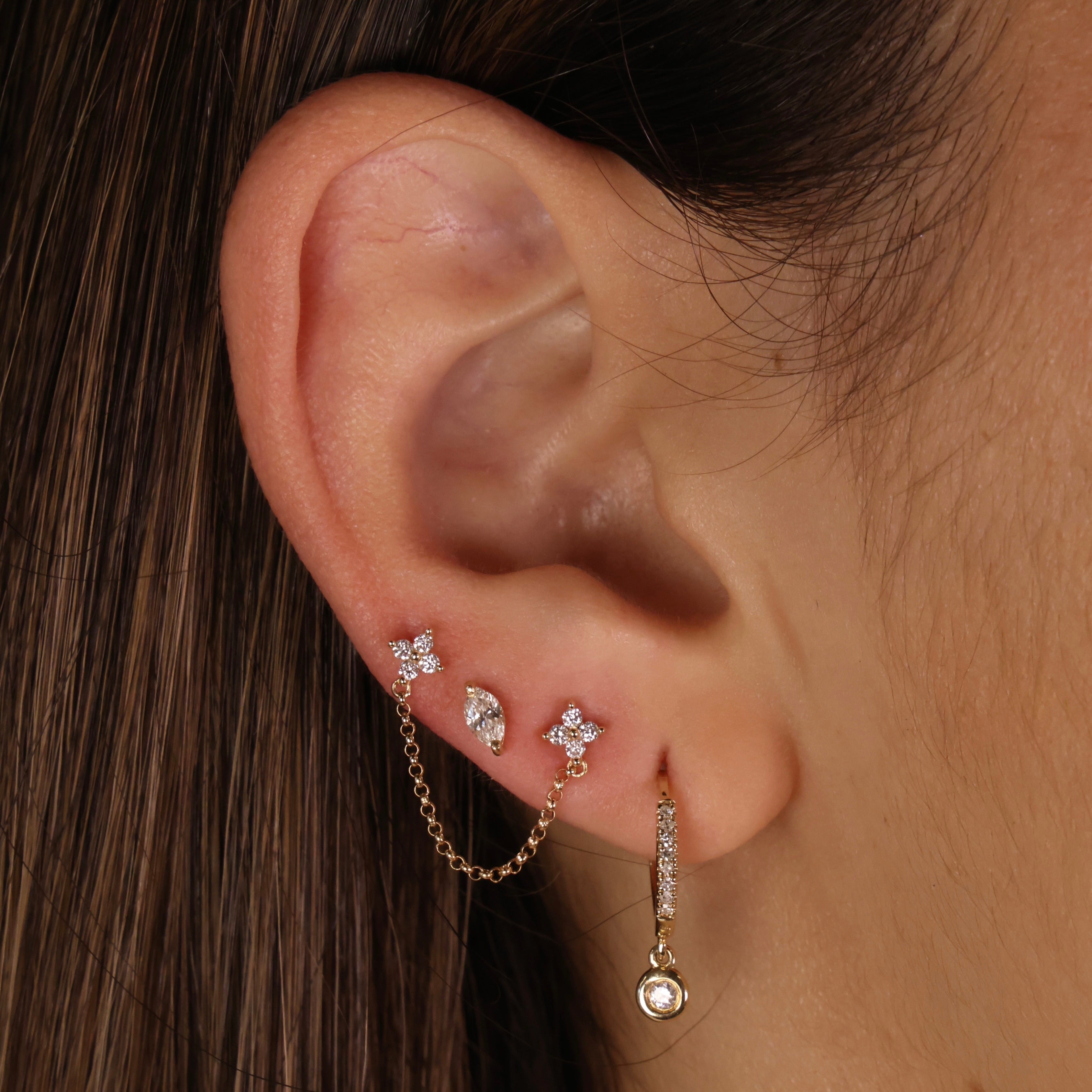 Diamond Marquise Stud Earring