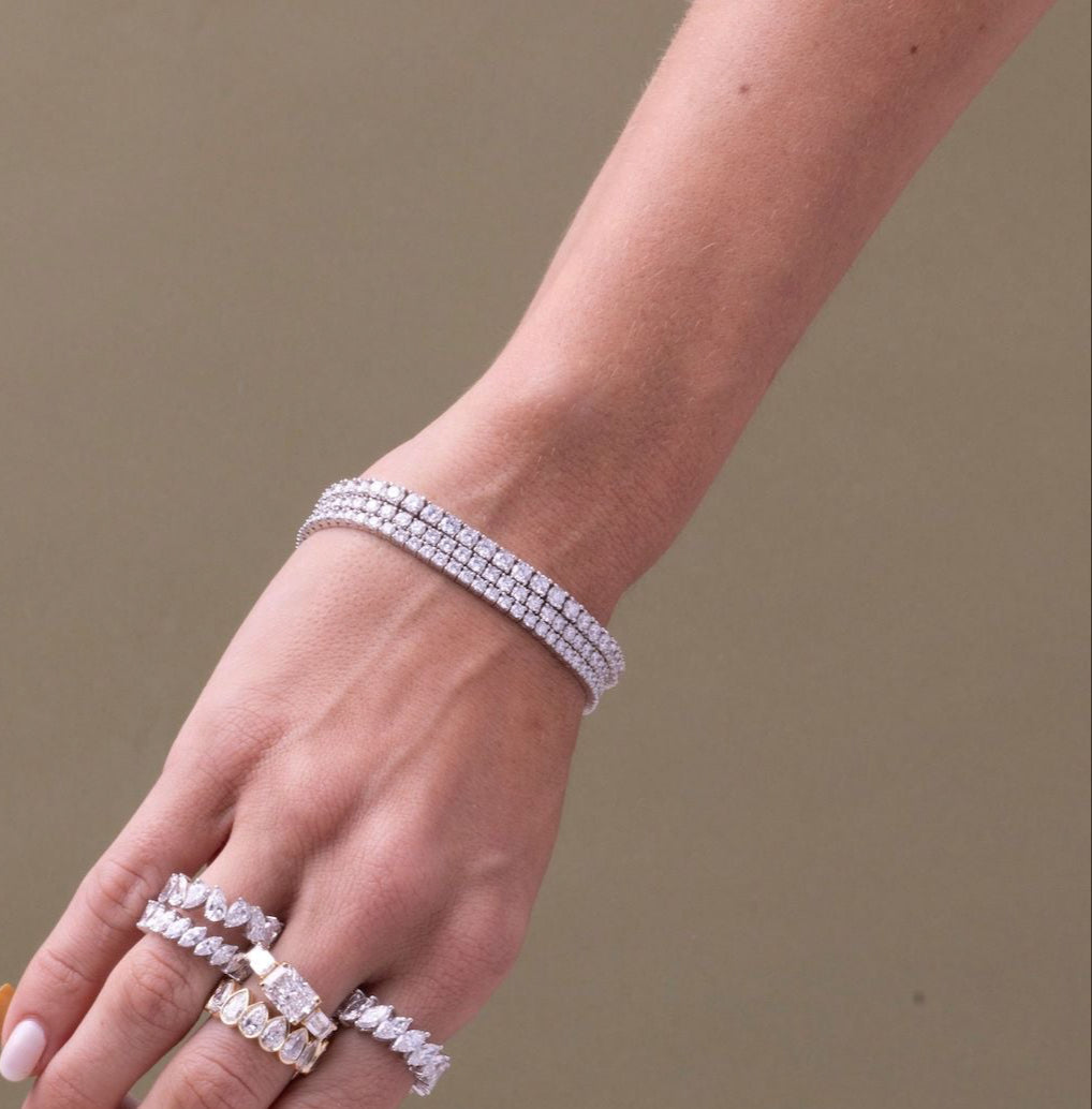 Gold Diamond Lab Grown Classic Tennis Bracelet