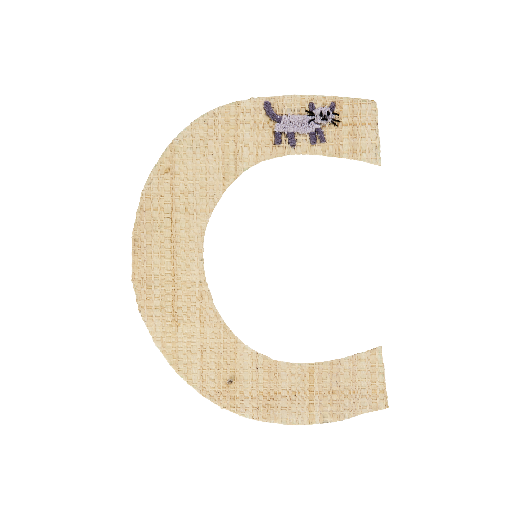 One Raffia Letter Sticker | Boy - C