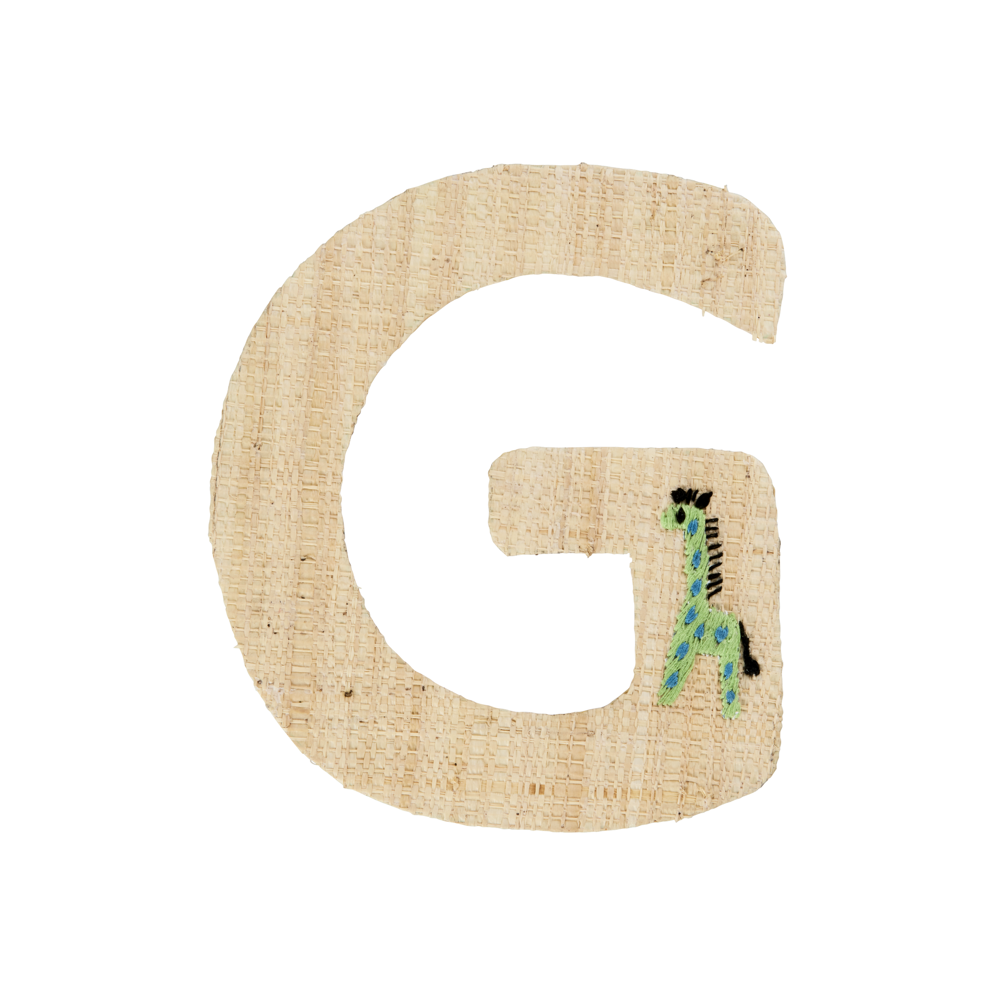 One Raffia Letter Sticker | Boy - G