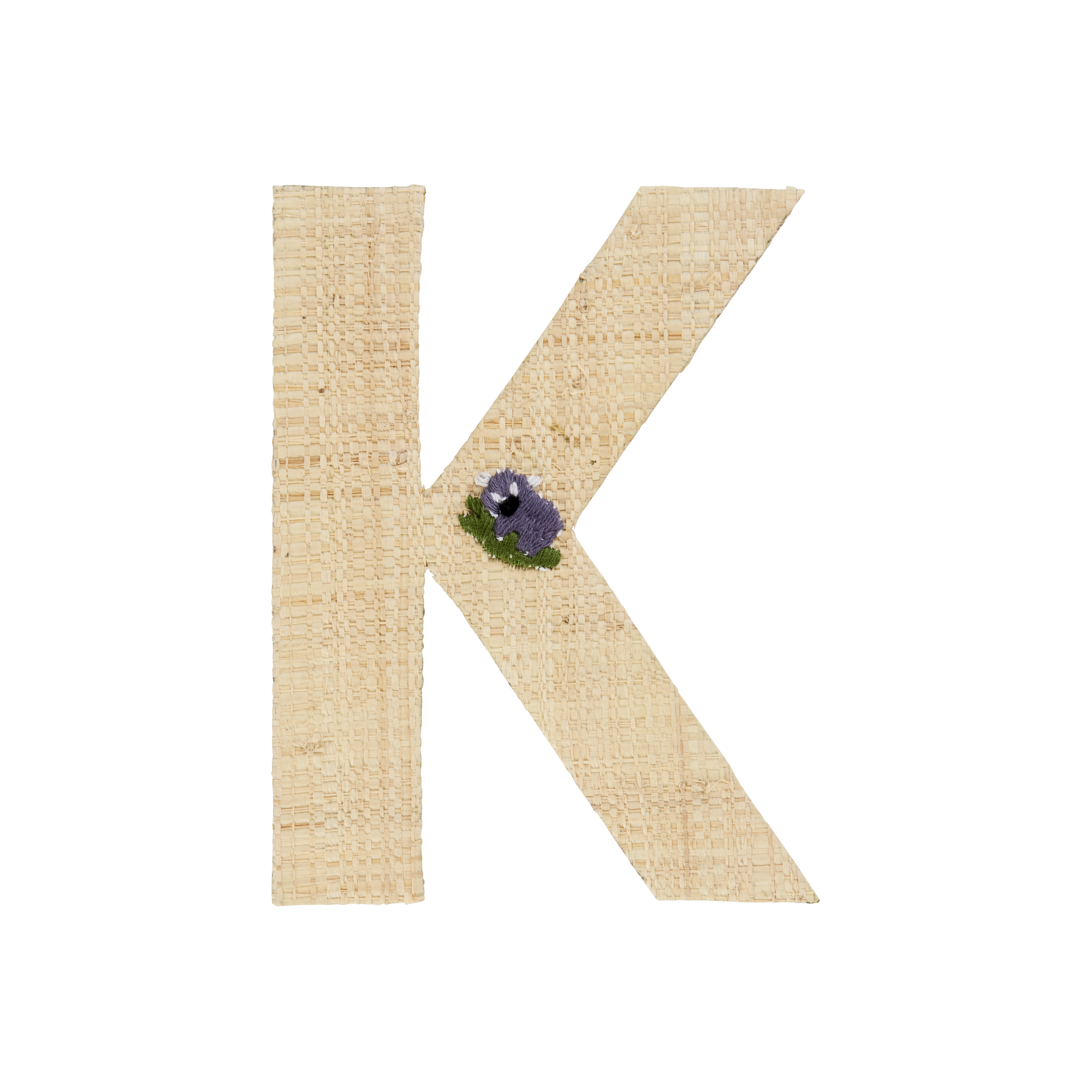 One Raffia Letter Sticker | Boy - K