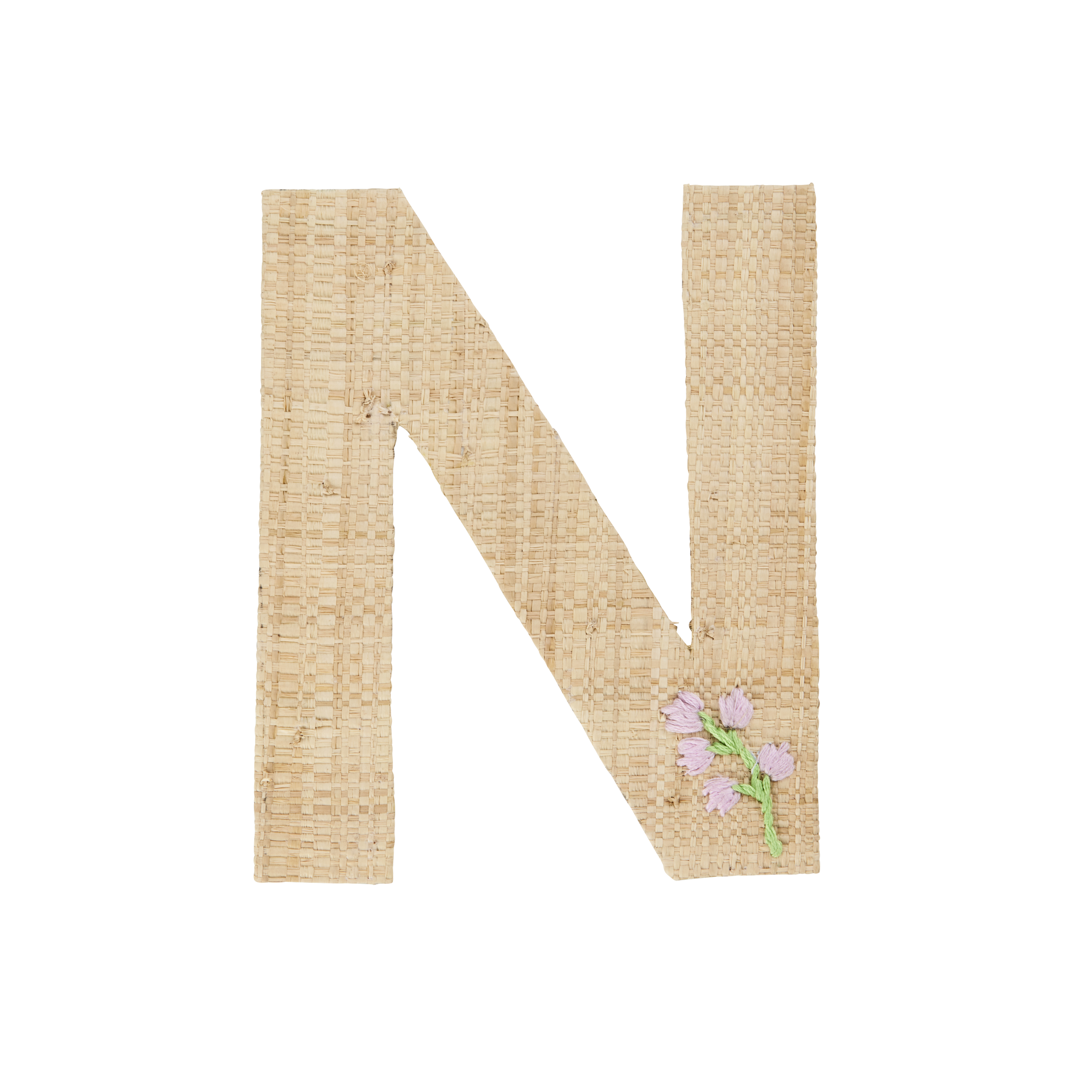 One Raffia Letter Sticker | Girl - N
