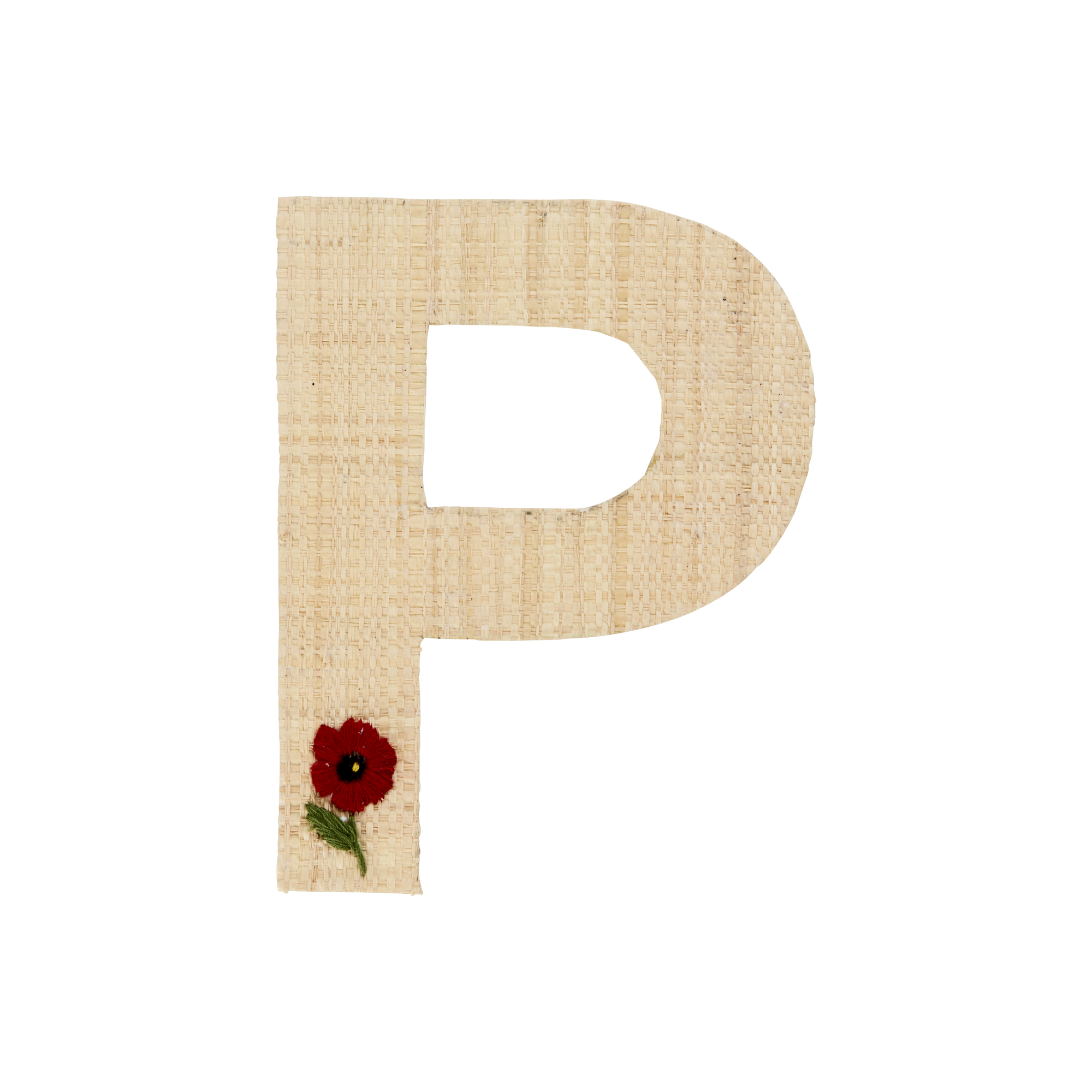 One Raffia Letter Sticker | Girl - P