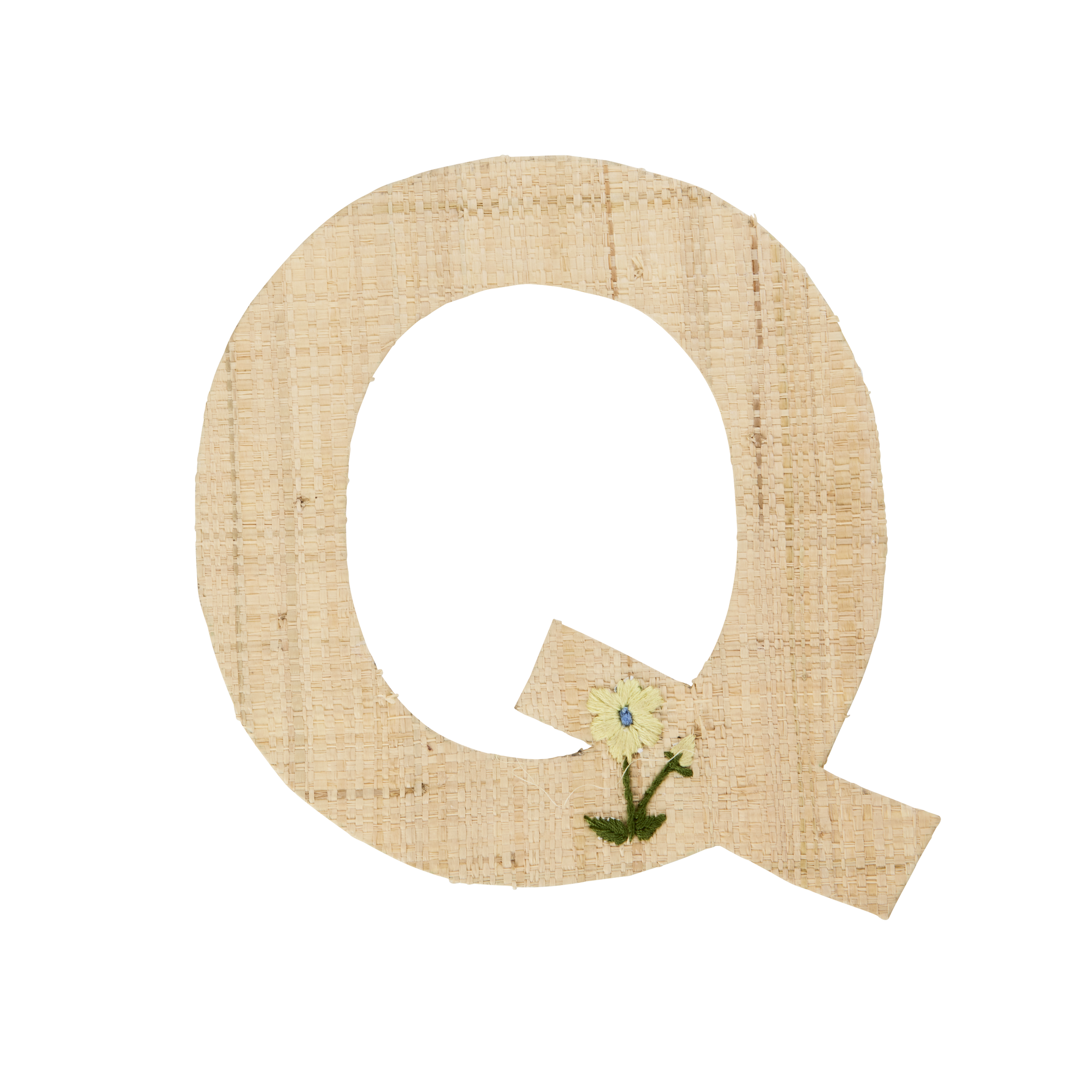 One Raffia Letter Sticker | Girl - Q