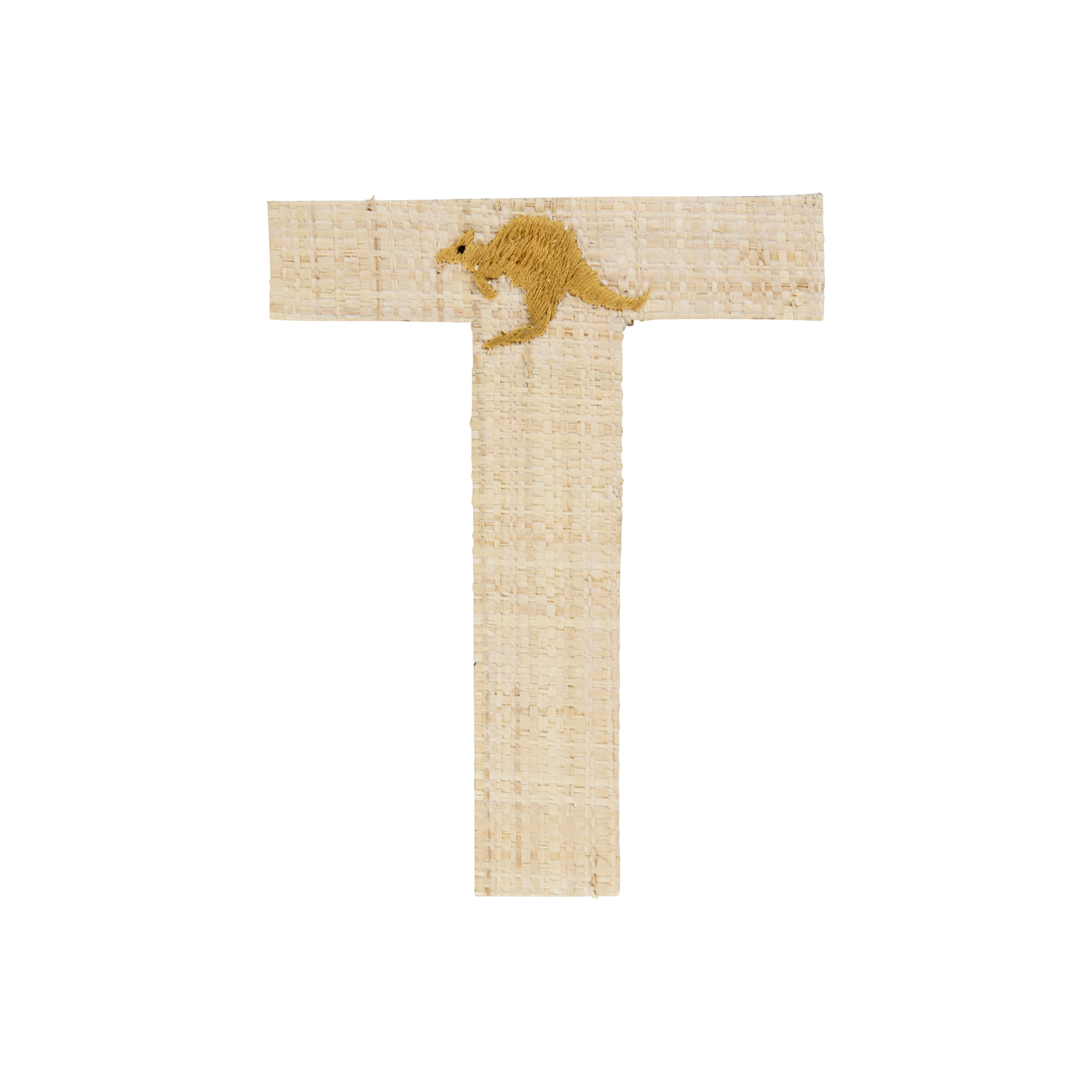 One Raffia Letter Sticker | Boy - T