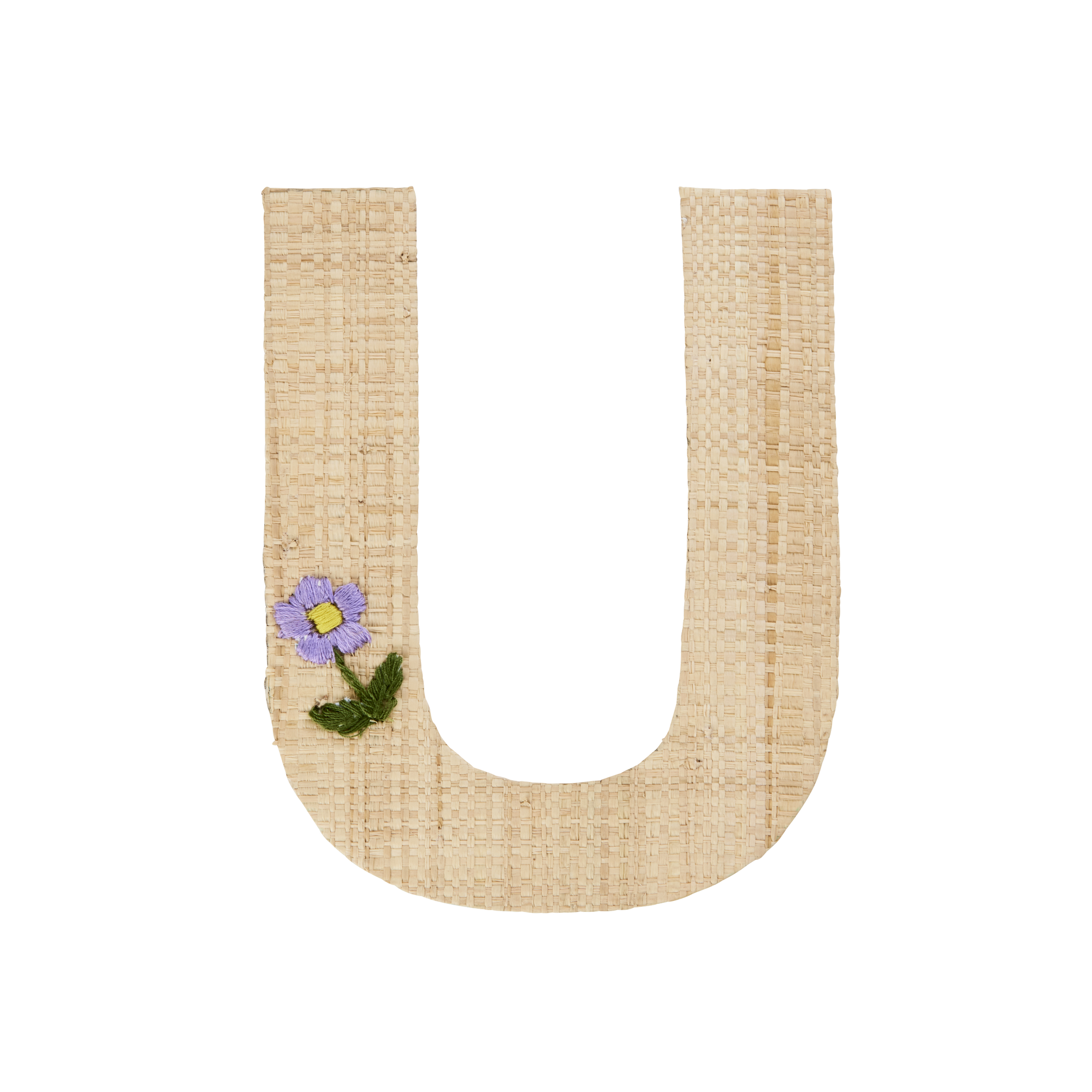 One Raffia Letter Sticker | Girl - U