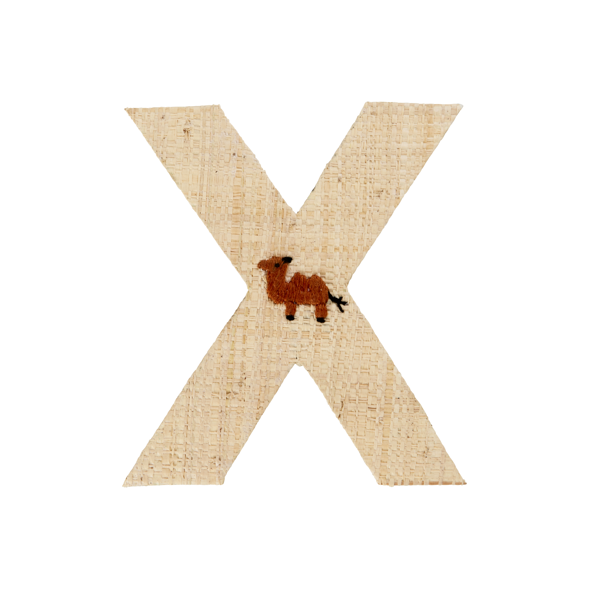One Raffia Letter Sticker | Boy - X