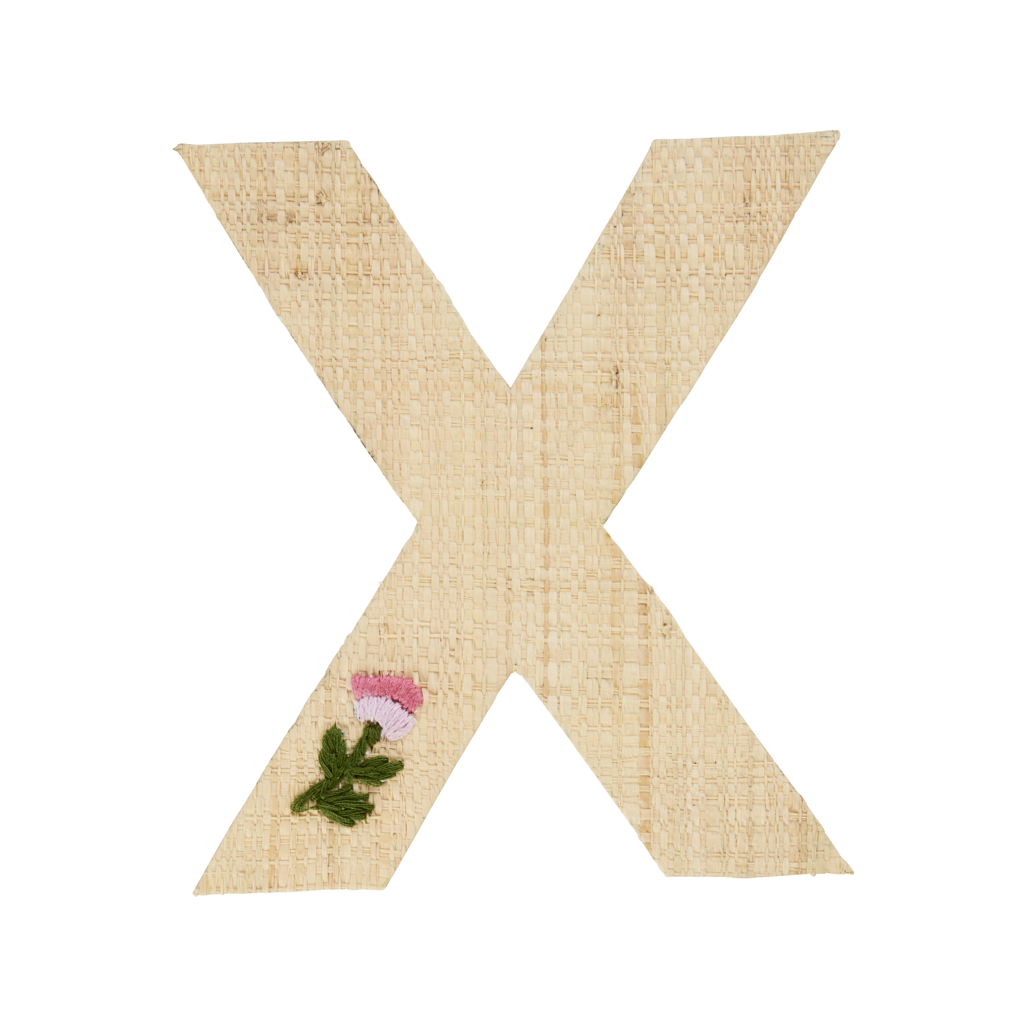 One Raffia Letter Sticker | Girl - X