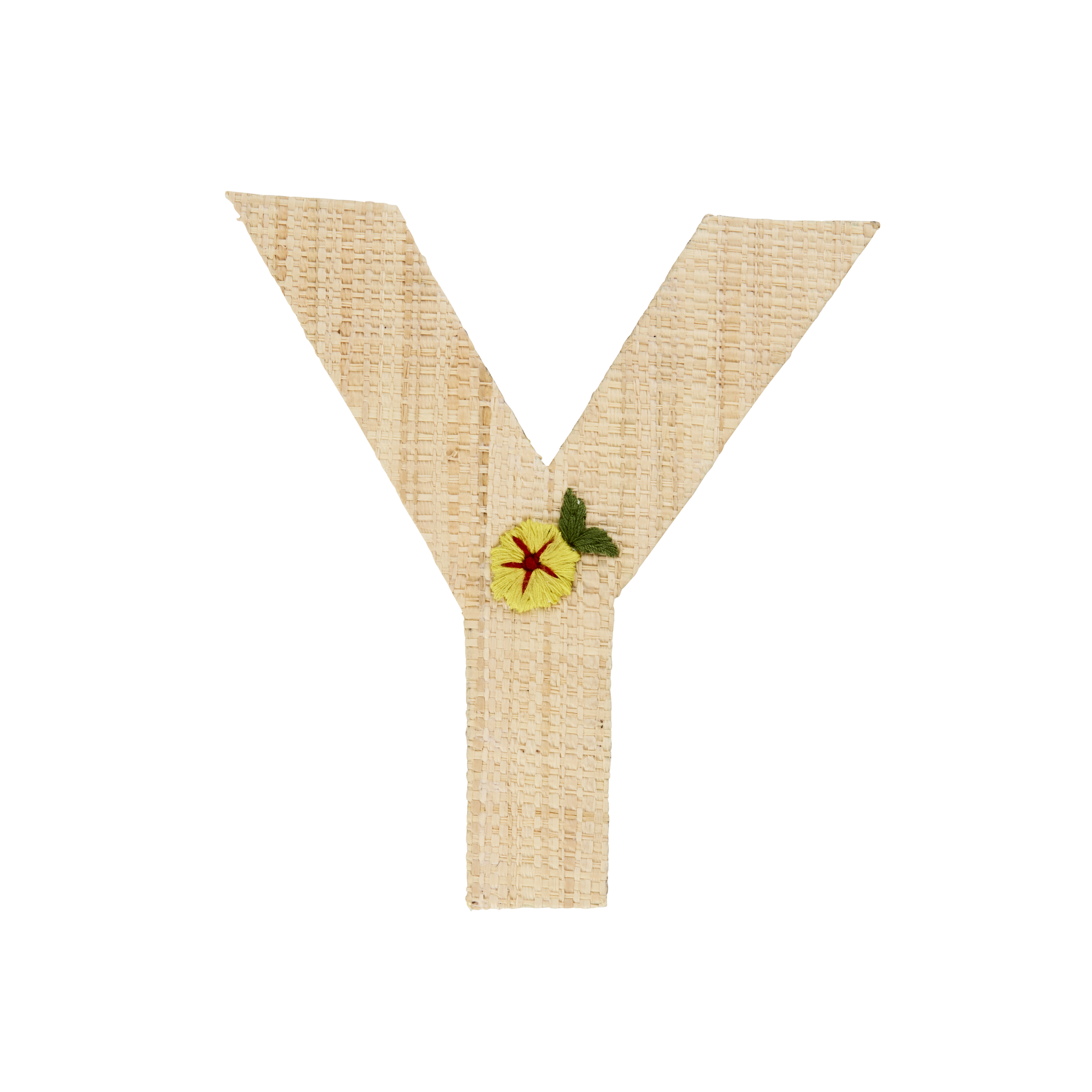One Raffia Letter Sticker | Girl - Y