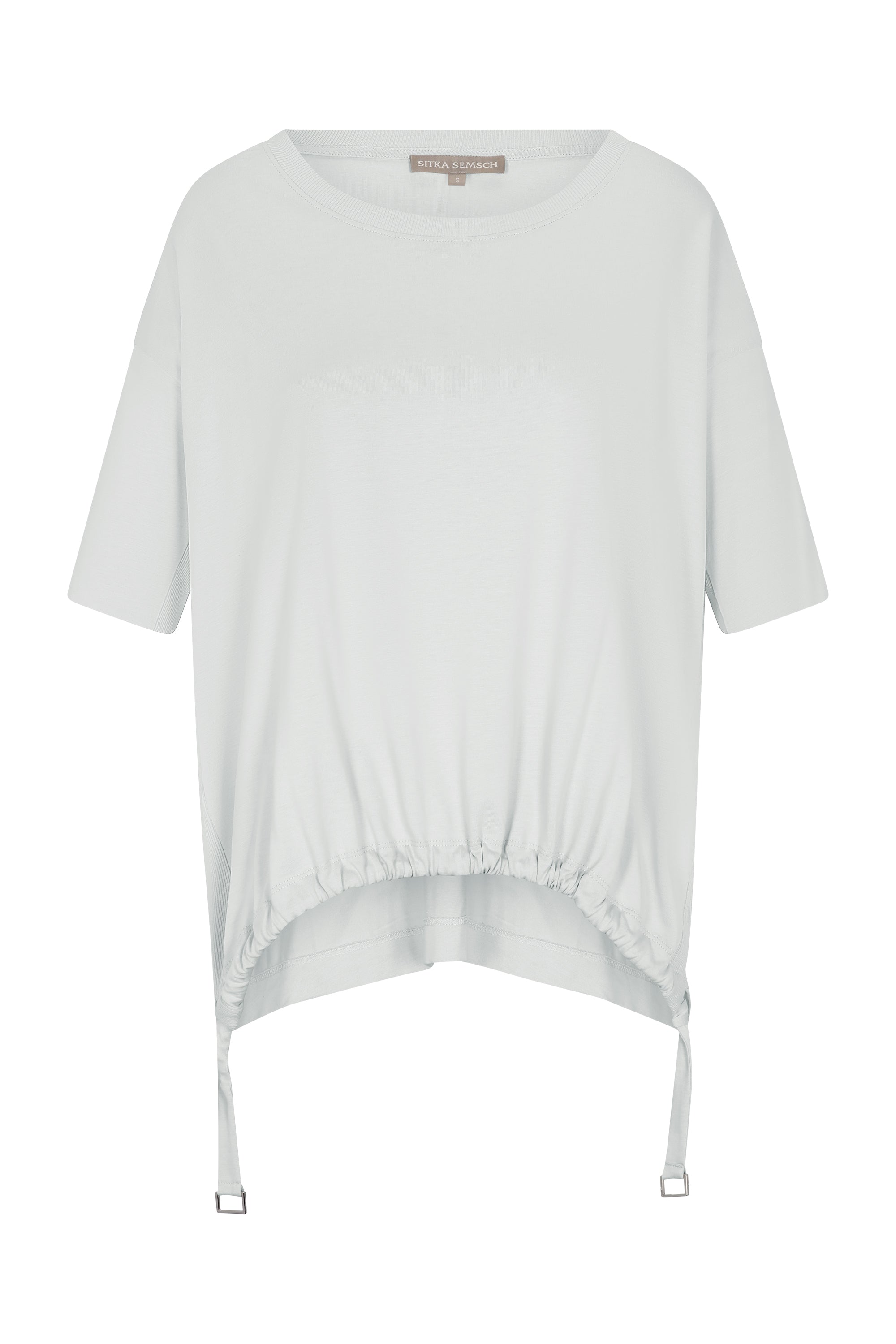 Amaya Asymmetric Cotton Top | Silver