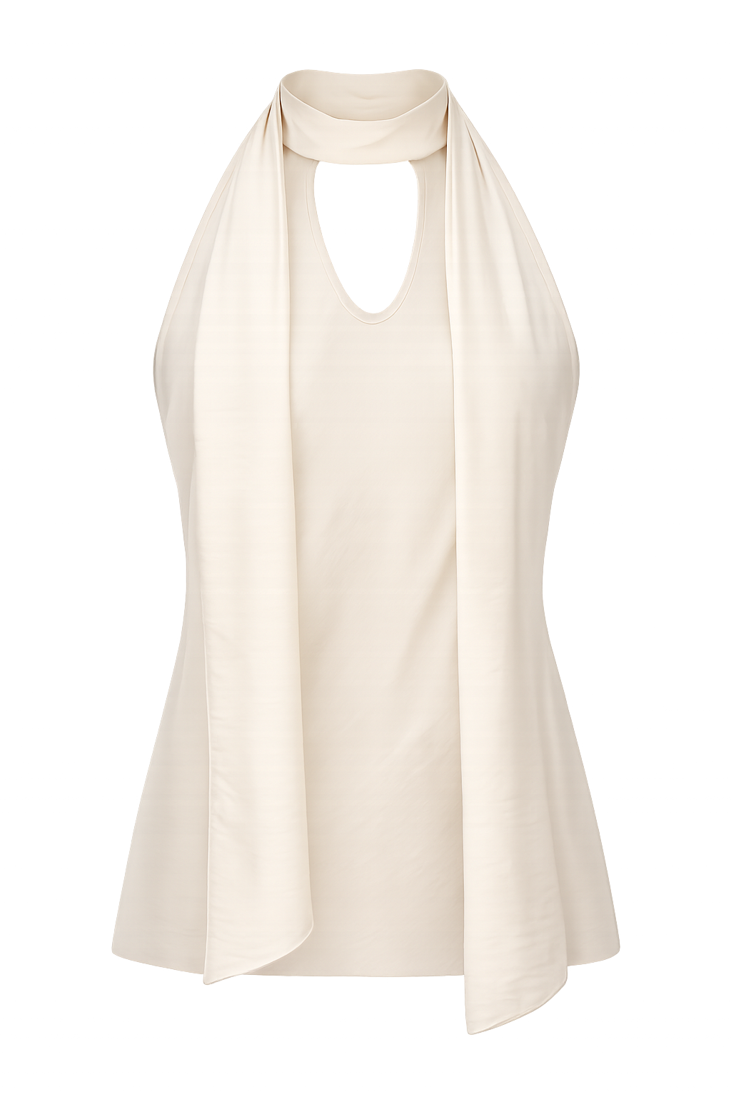 Top Antonia halter de lino ivory, vista de producto