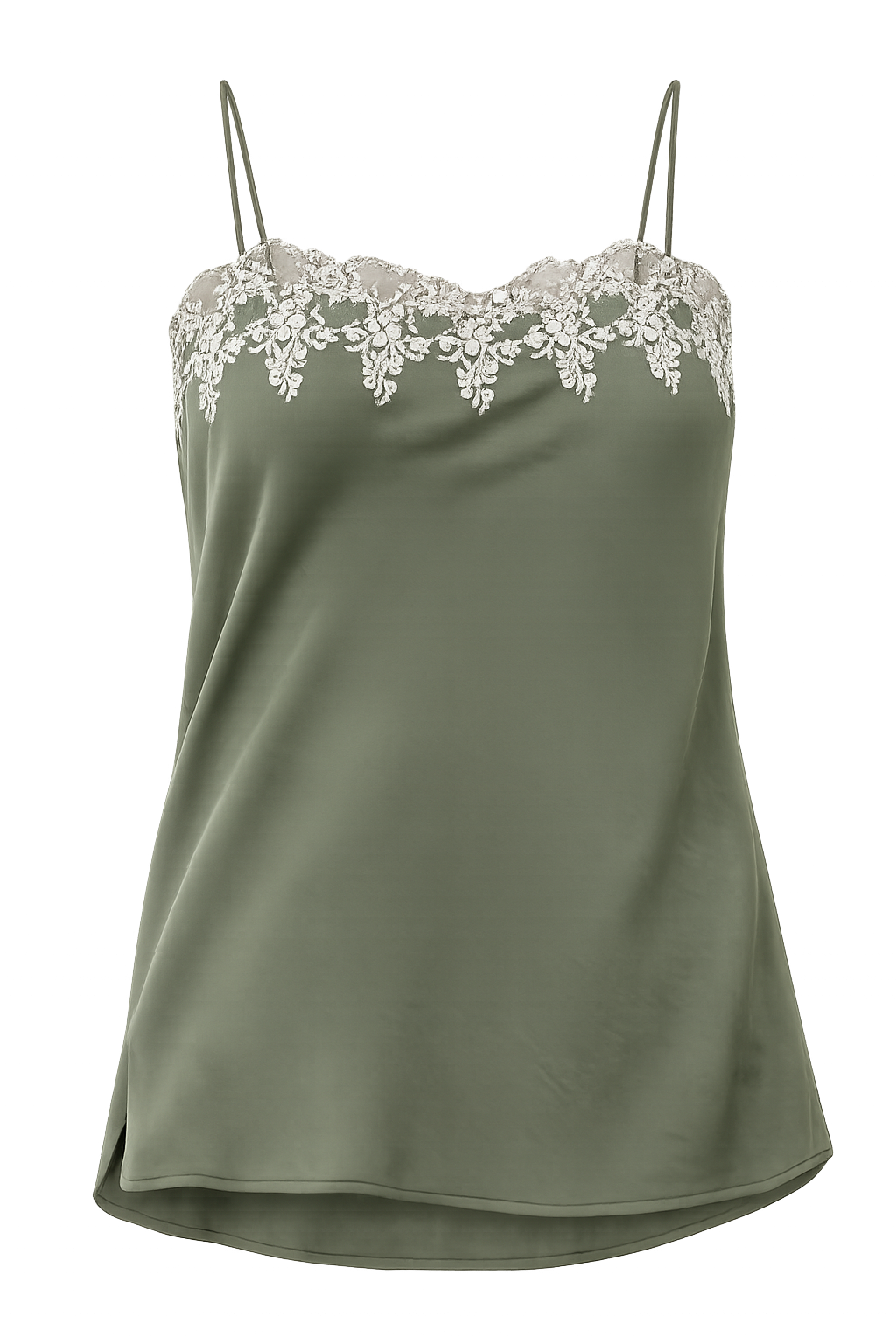 Top Leah color verde olivo – vista frontal de producto
