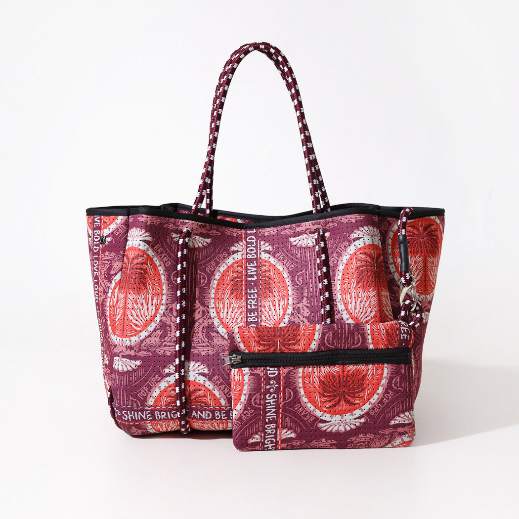 EVERYDAY TOTE POP UPS SCARF RED